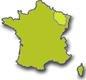 Xonrupt Longemer ligt in regio Lorraine (Lotharingen)