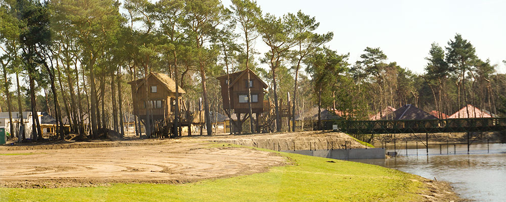 Uitzicht over het safaripark vanuit de Boomhutten