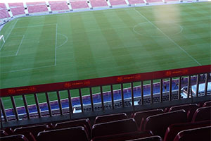 De grasmat van Camp Nou in Barcelona De grasmat van Camp Nou in Barcelona