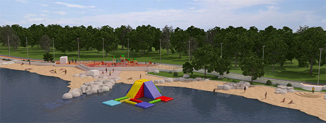 Nieuw zwembad en strand op Valkanela Nieuw zwembad en strand op Valkanela
