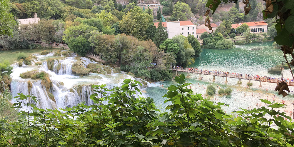 Een van de watervallen in het Krka Natuurpark Een van de watervallen in het Krka Natuurpark