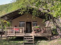 Wood Lodge met optioneel privé sanitair Wood Lodge met optioneel privé sanitair