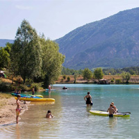 Camping Le Lac Bleu in regio Rhône-Alpes, Frankrijk