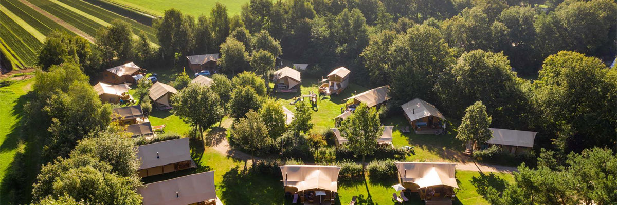Glamping, tent of stacaravan huren op Papillon Country Resort in Overijssel