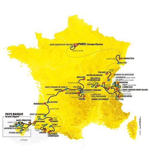 Tour de France 2023 etappeschema Tour de France 2023 etappeschema