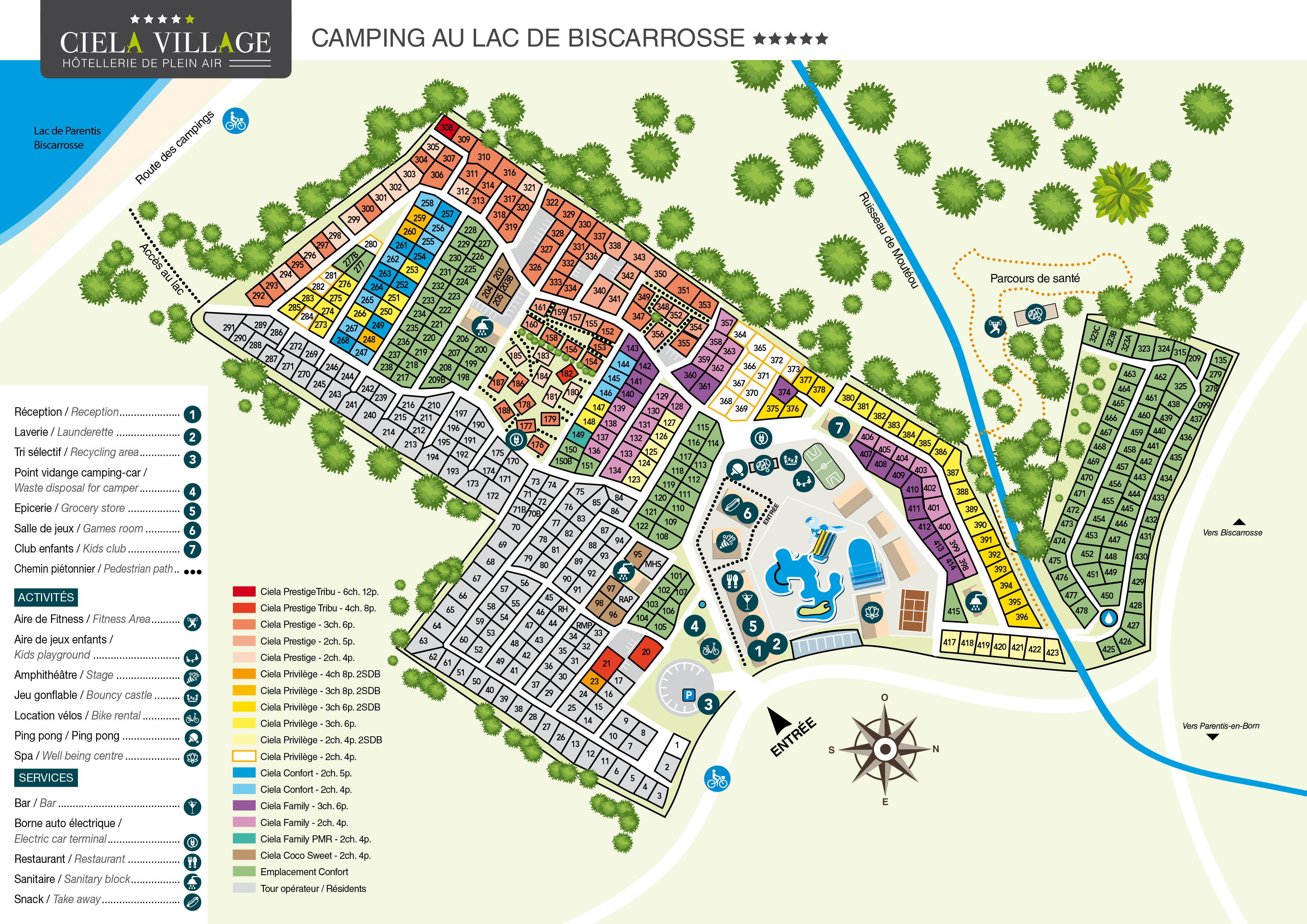 Plattegrond Au Lac de Biscarrosse