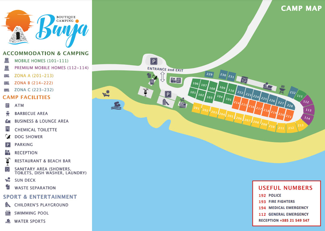 Plattegrond Boutique Camping Bunja