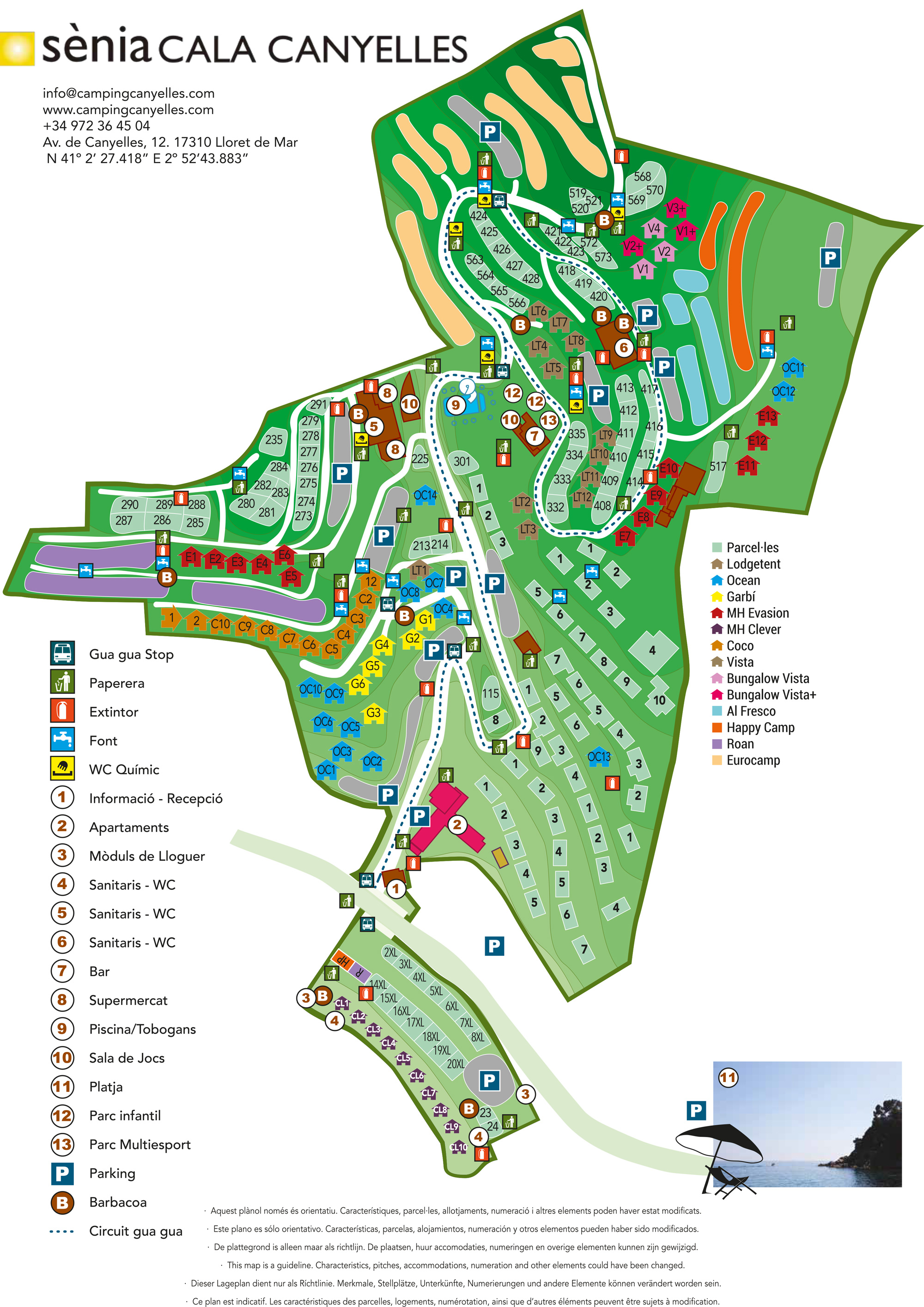 Plattegrond Cala Canyelles