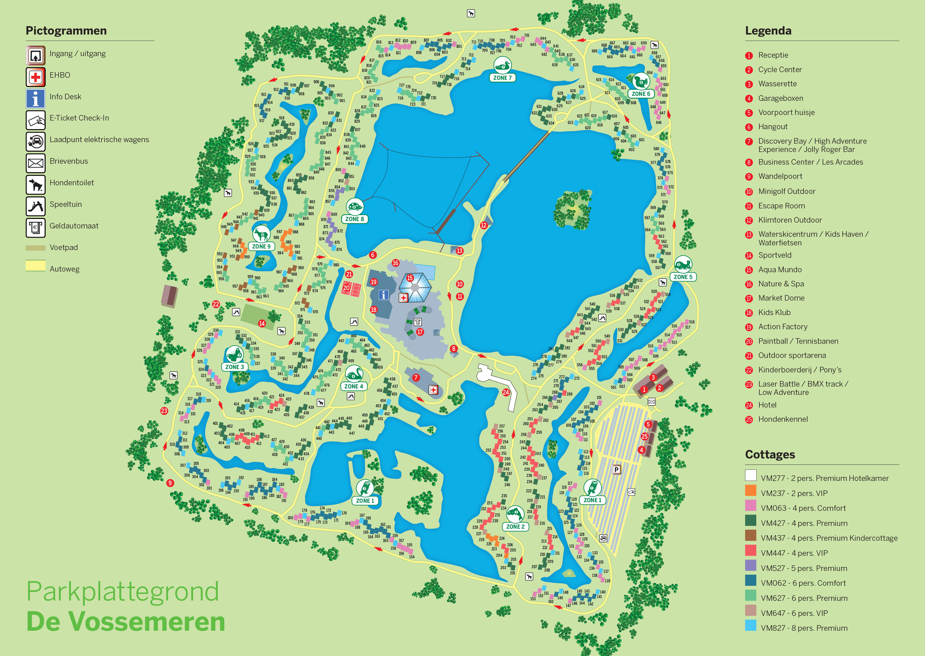 Plattegrond Center Parcs De Vossemeren