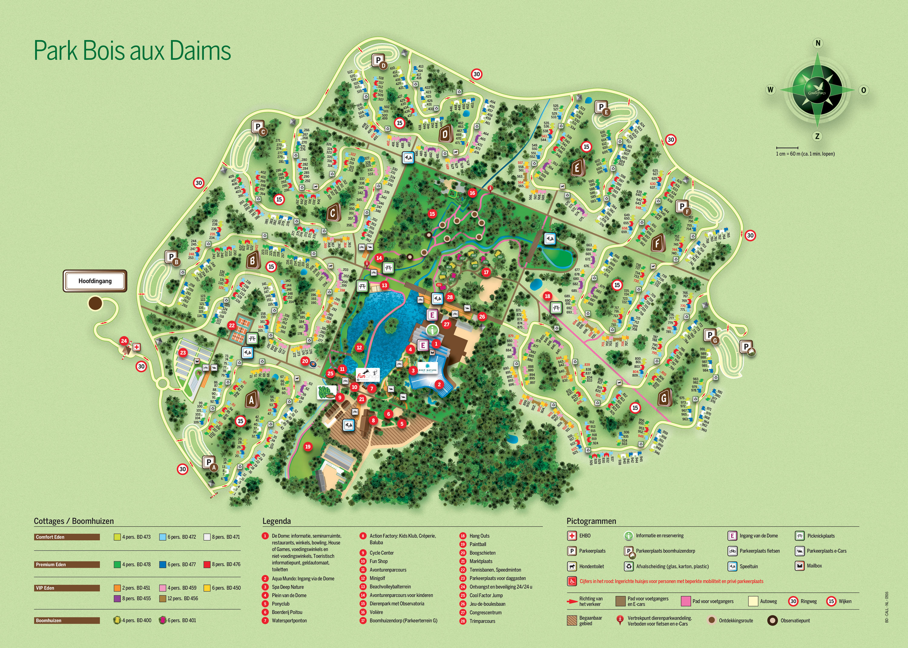 Plattegrond Center Parcs Le Bois aux Daims