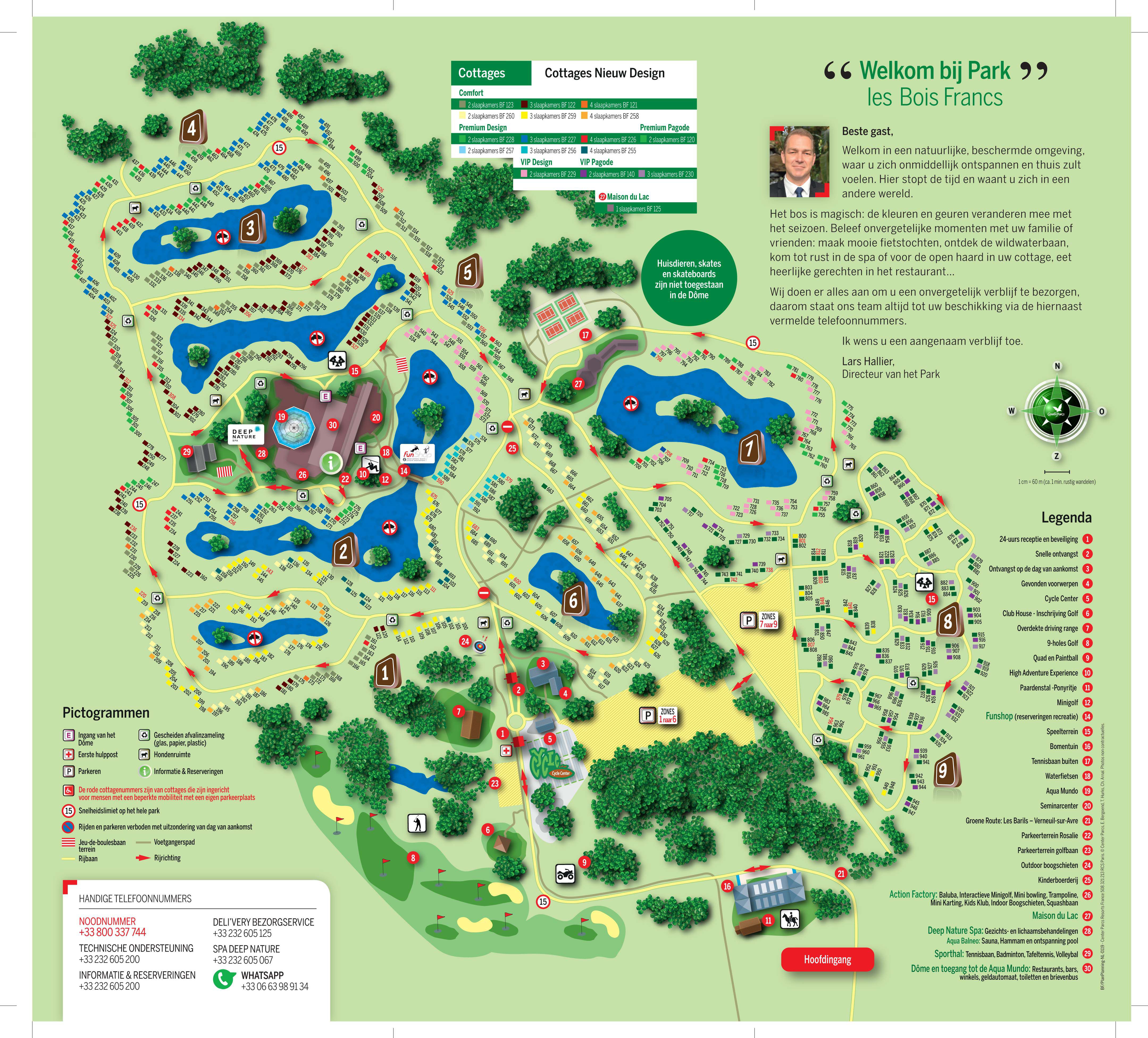 Plattegrond Center Parcs Les Bois-Francs