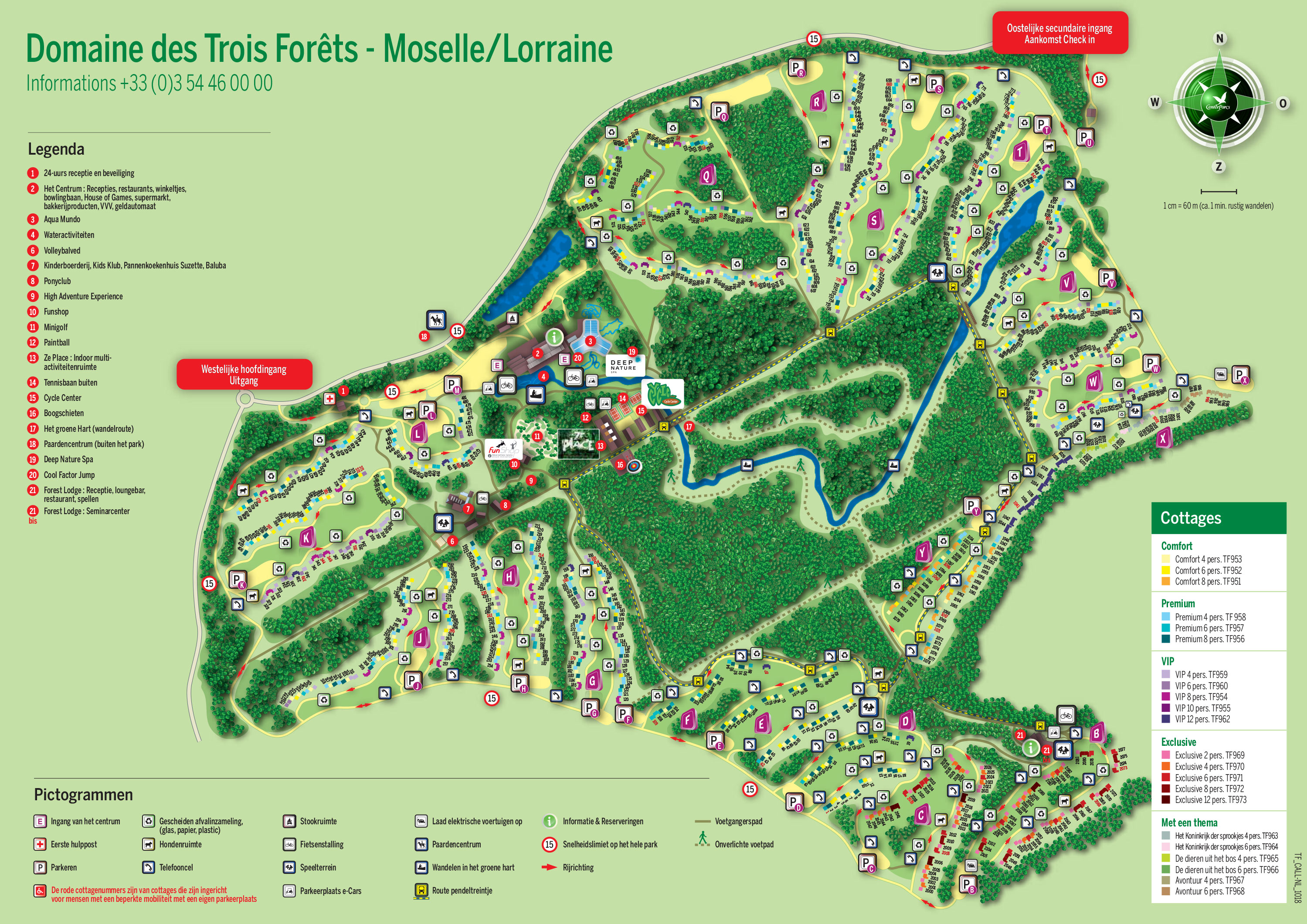 Plattegrond Center Parcs Les Trois Forêts