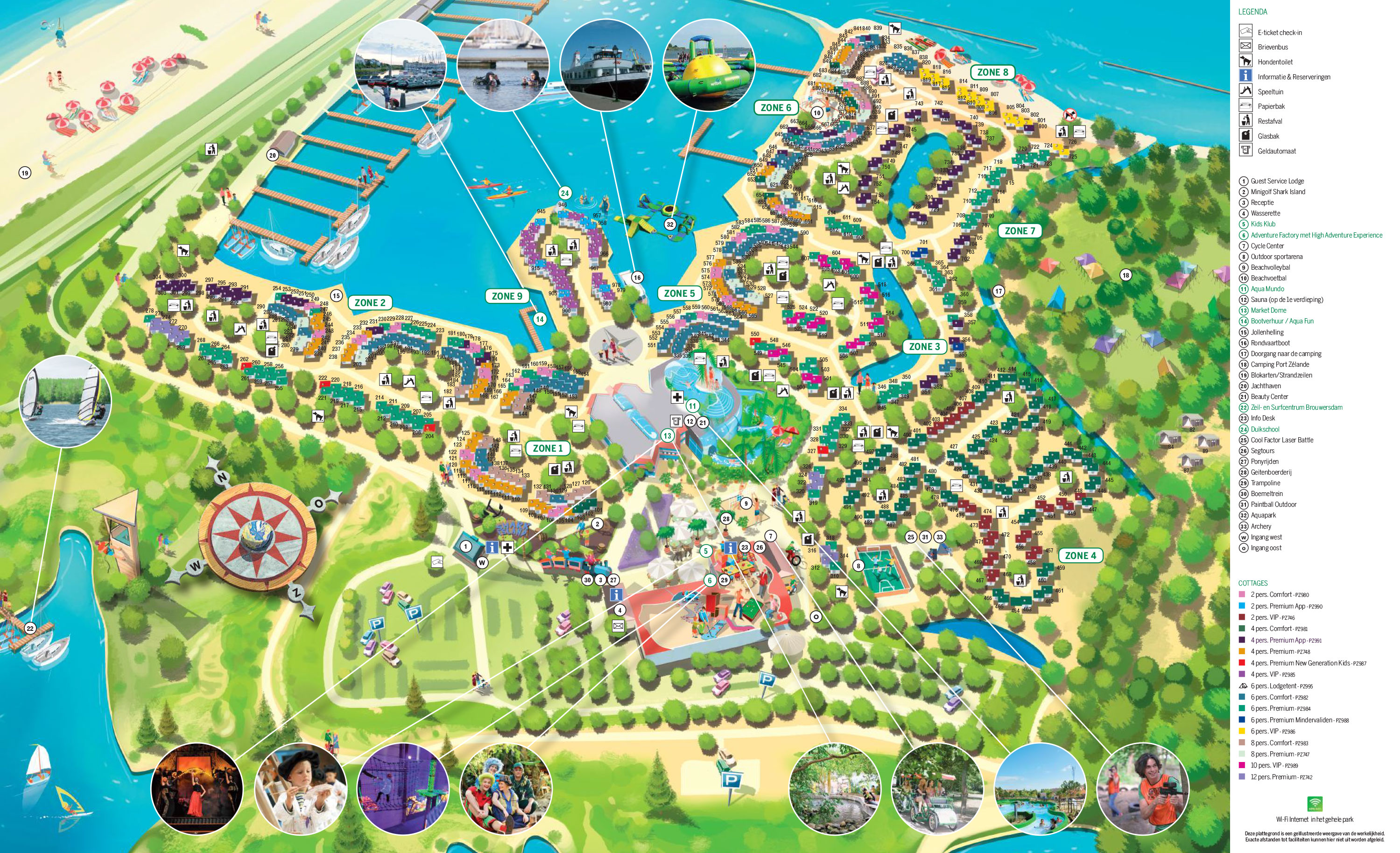 Plattegrond Center Parcs Port Zélande