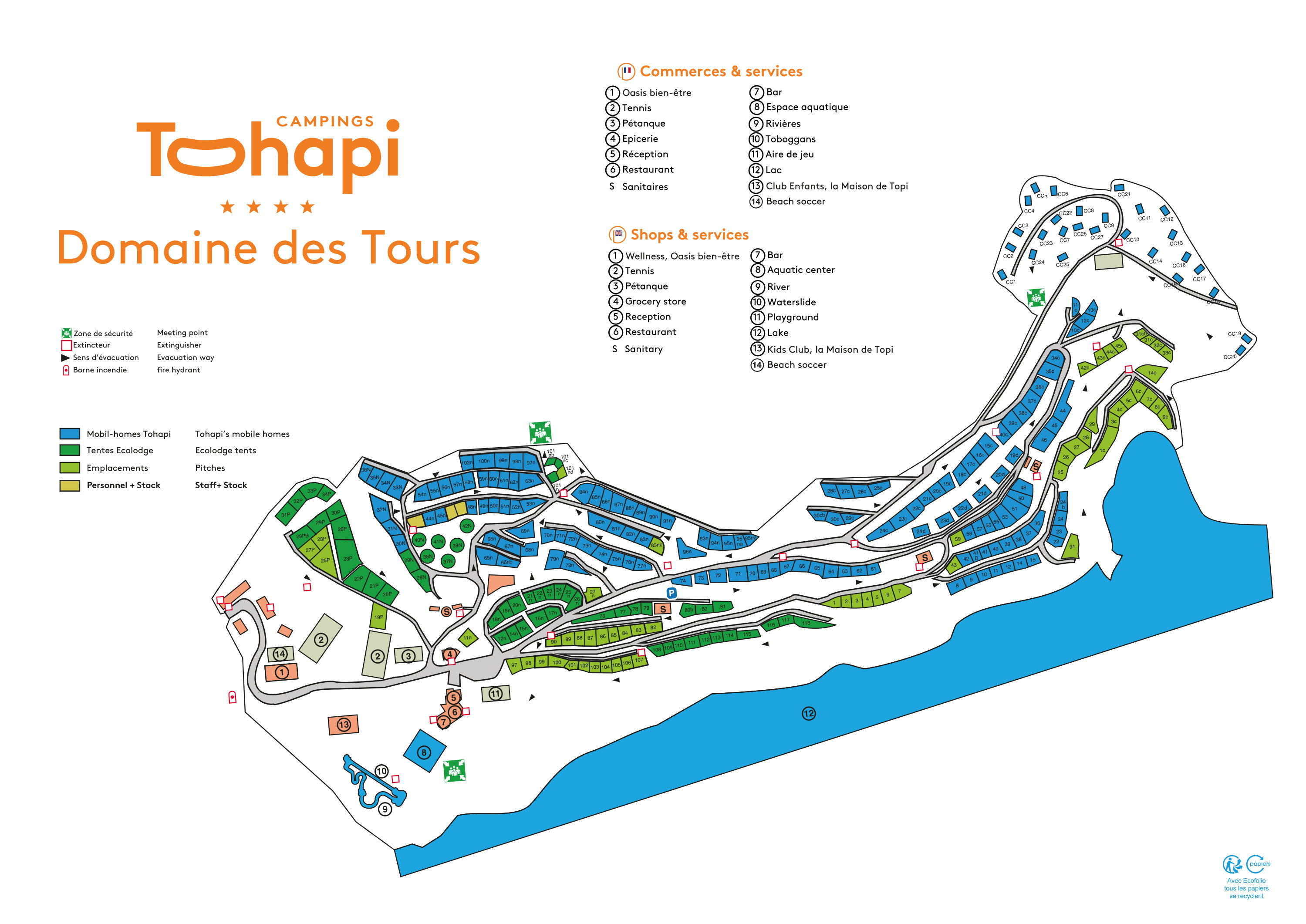 Plattegrond Domaine des Tours