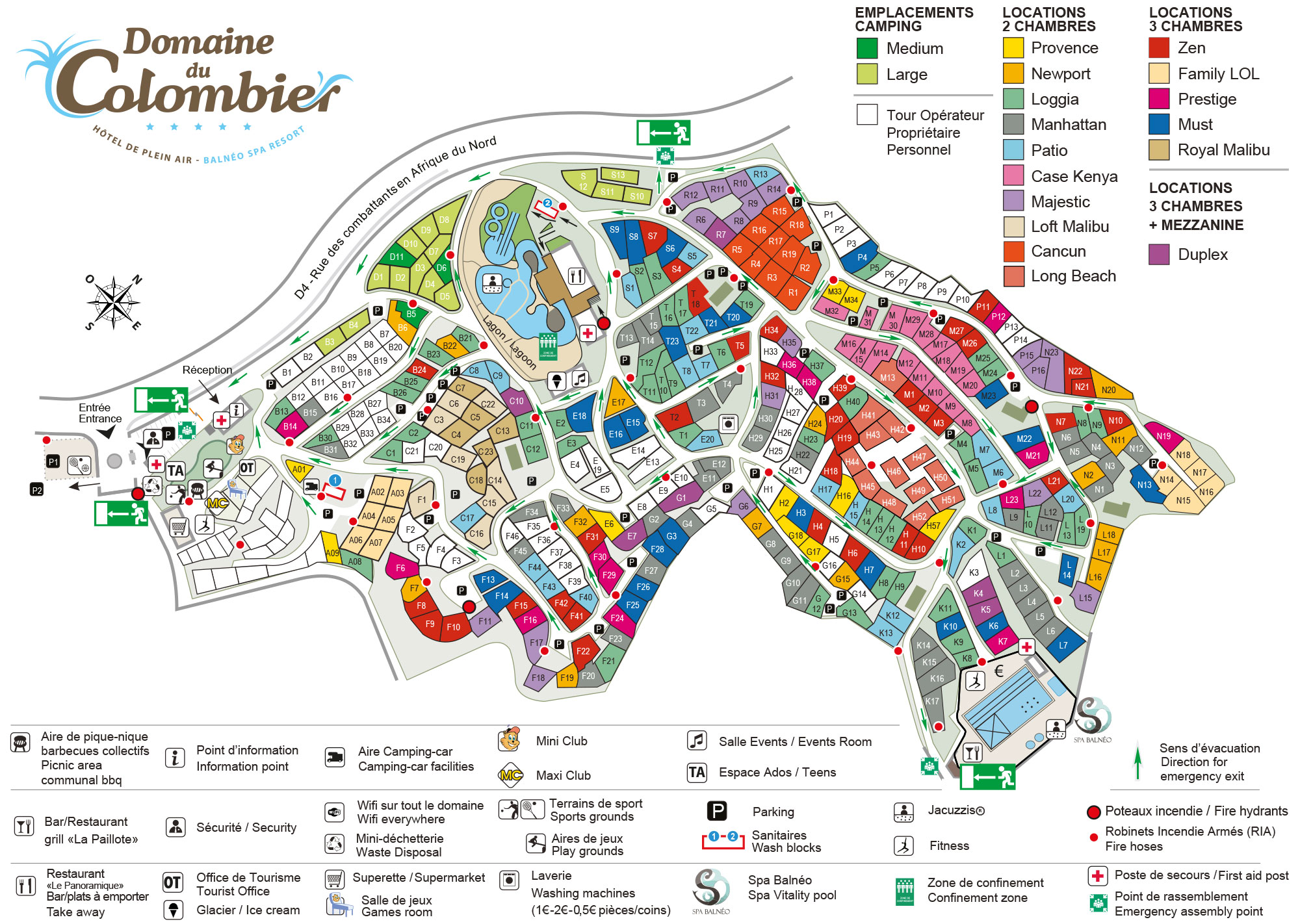 Plattegrond Domaine du Colombier