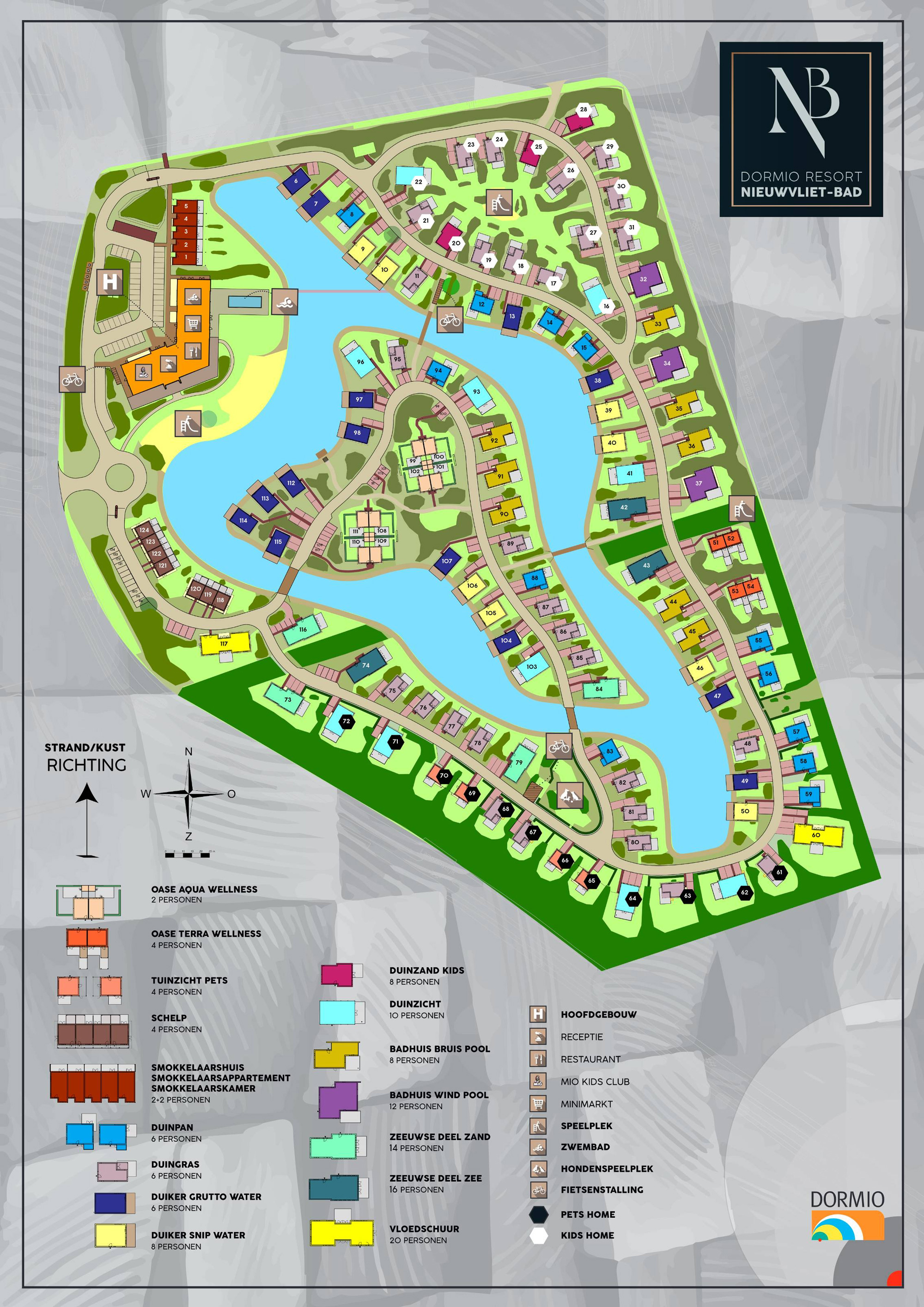 Plattegrond Dormio Resort Nieuwvliet-Bad