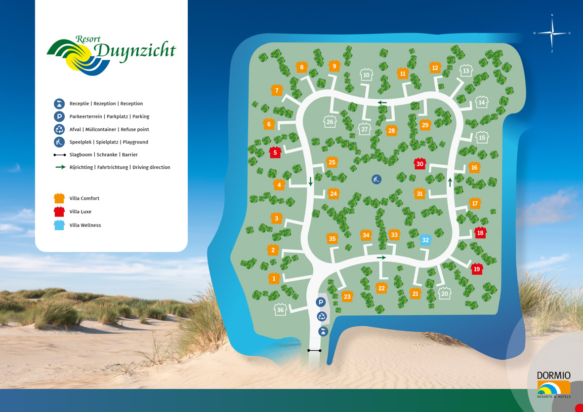 Plattegrond Dormio Villapark Duynzicht