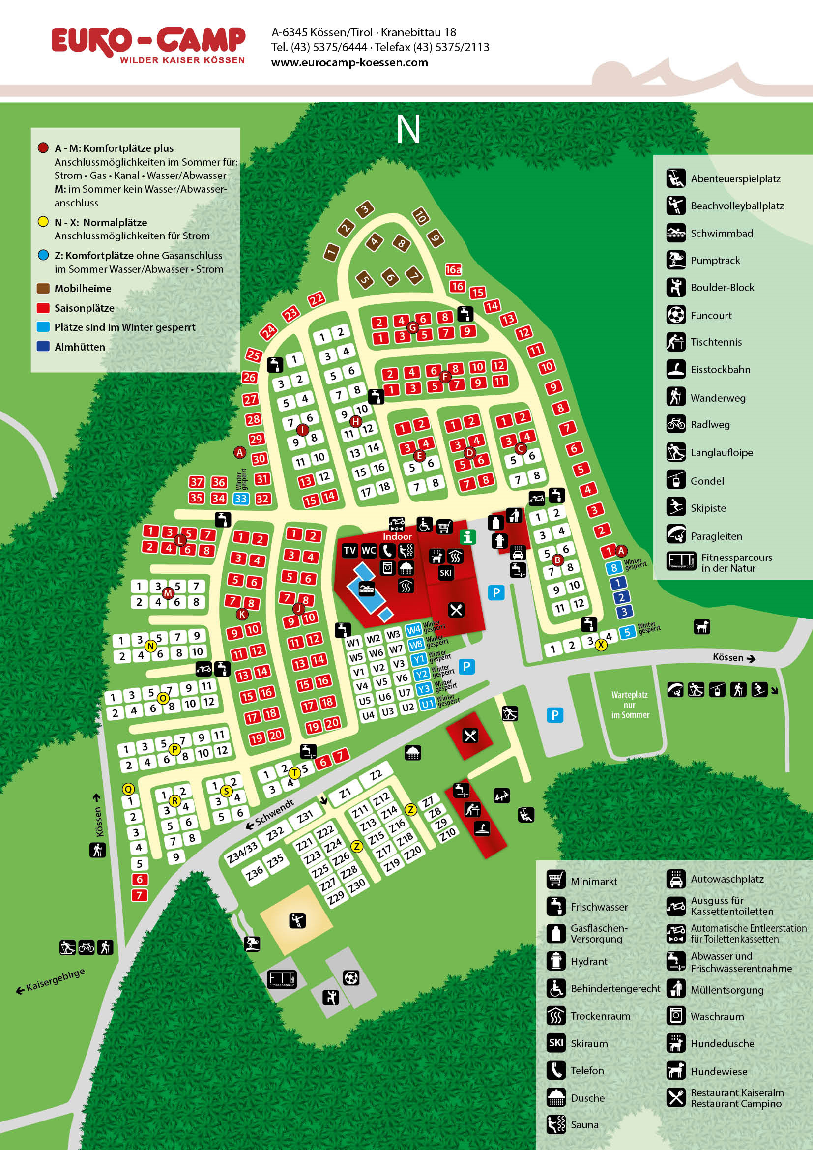 Plattegrond Euro-Camp Wilder Kaiser