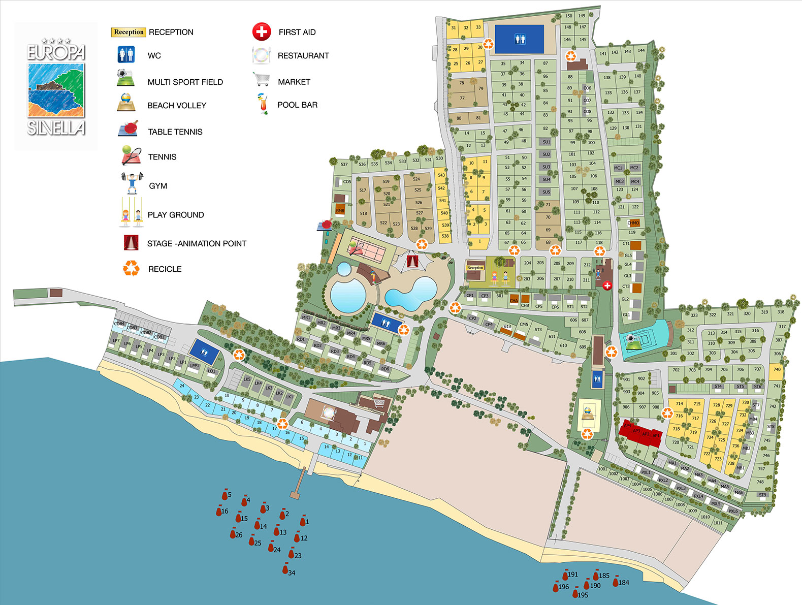 Plattegrond Europa Silvella