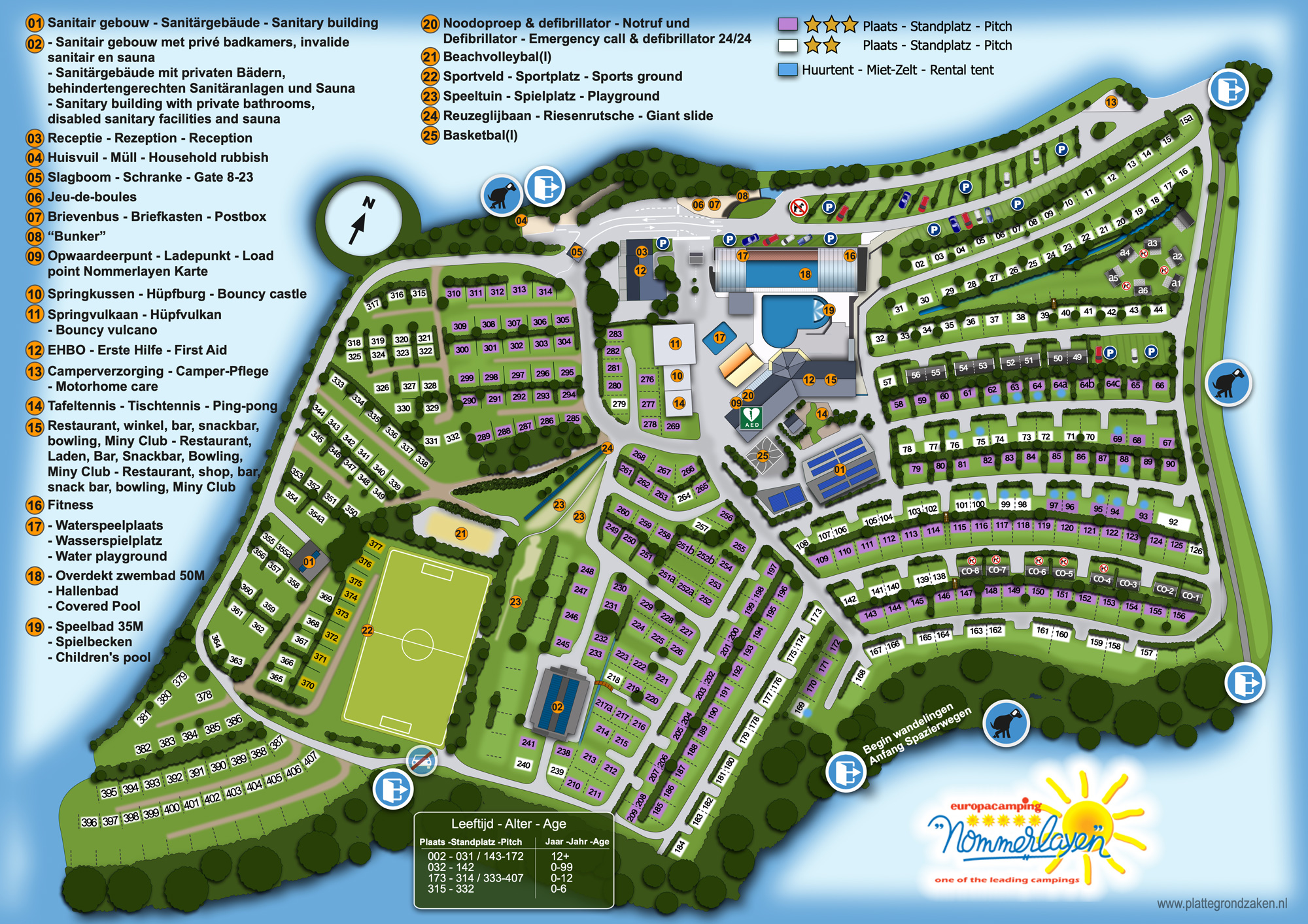 Plattegrond Europacamping Nommerlayen