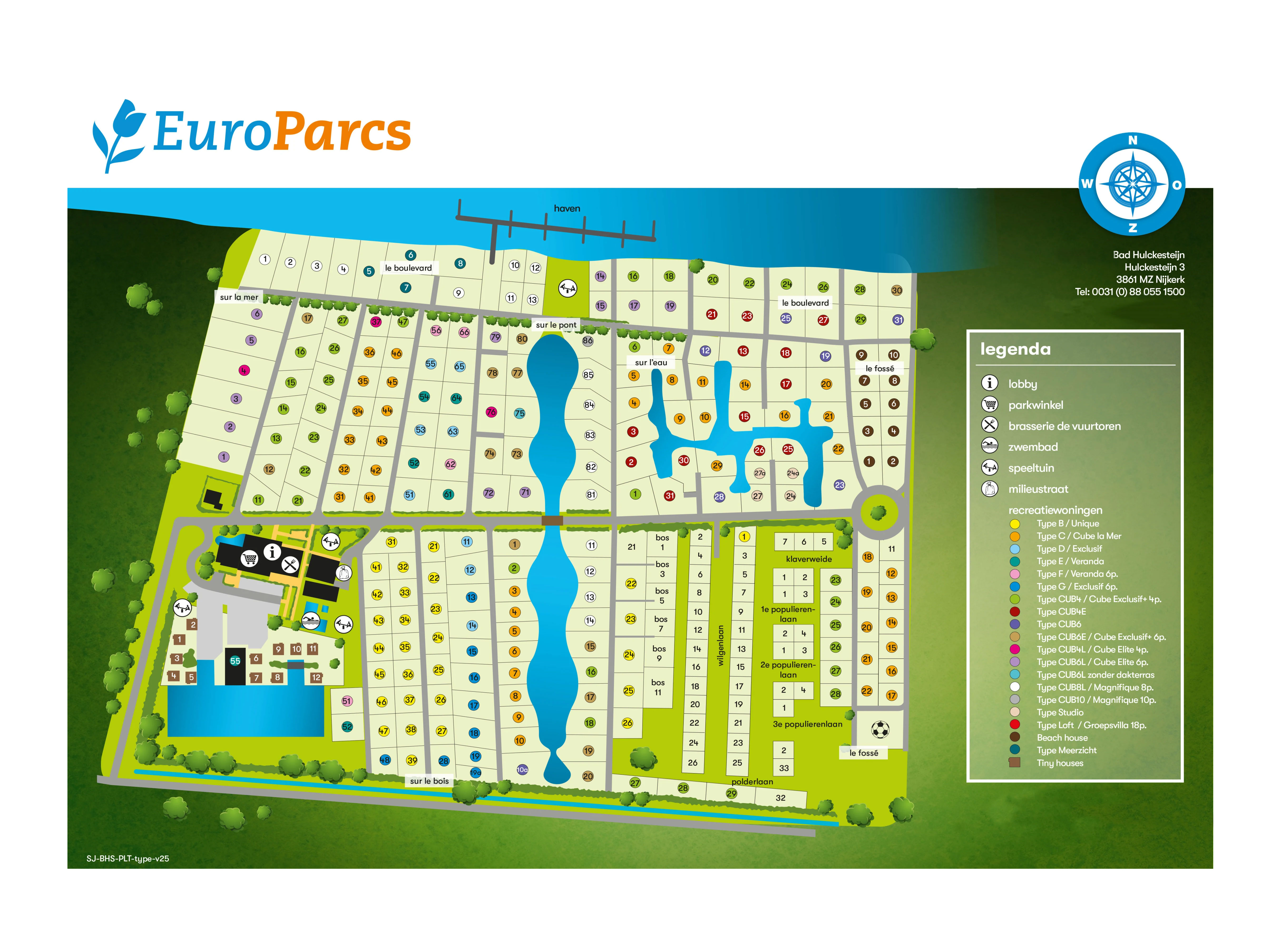 Plattegrond EuroParcs Bad Hulckesteijn