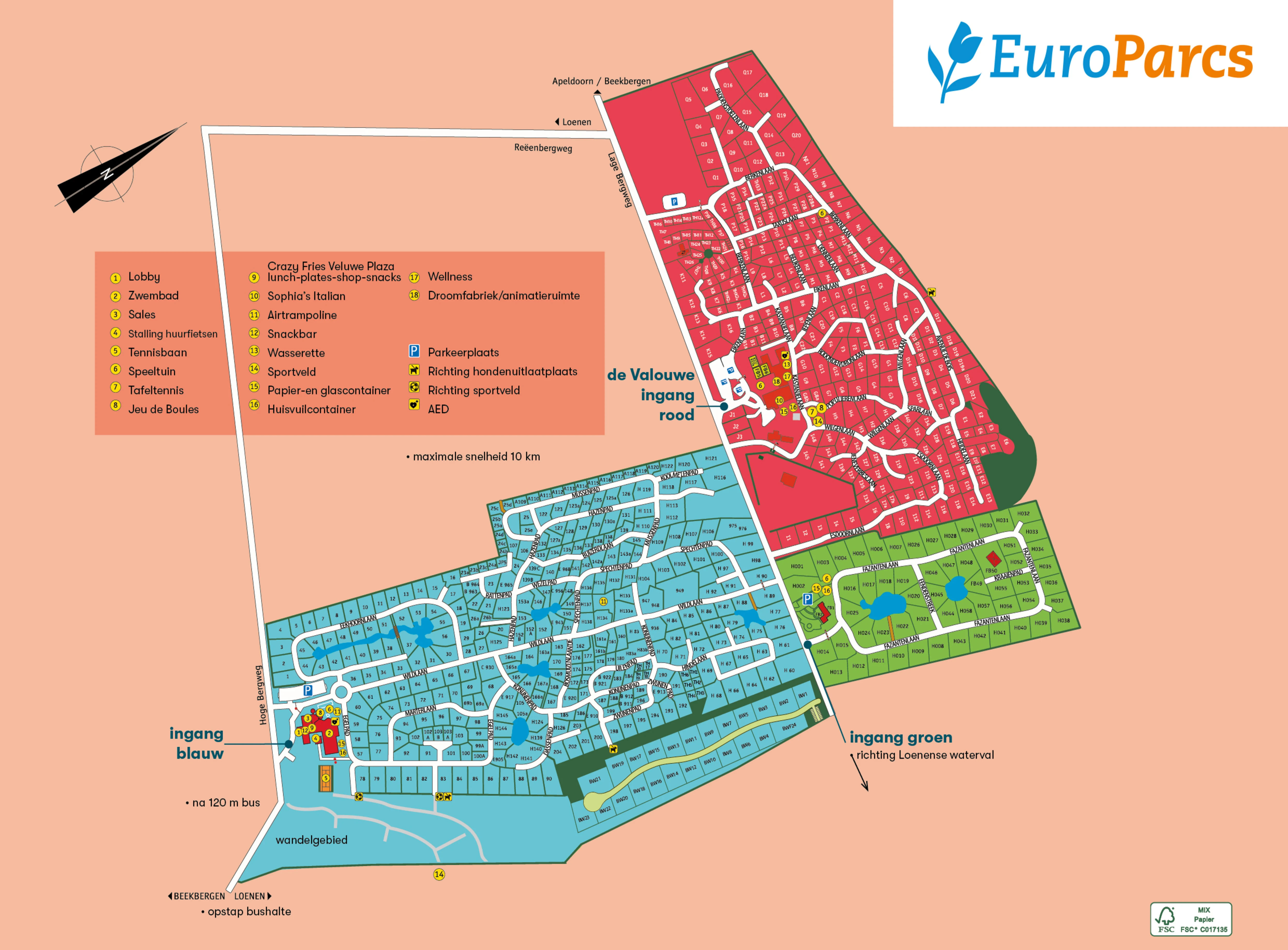 Plattegrond EuroParcs Beekbergen