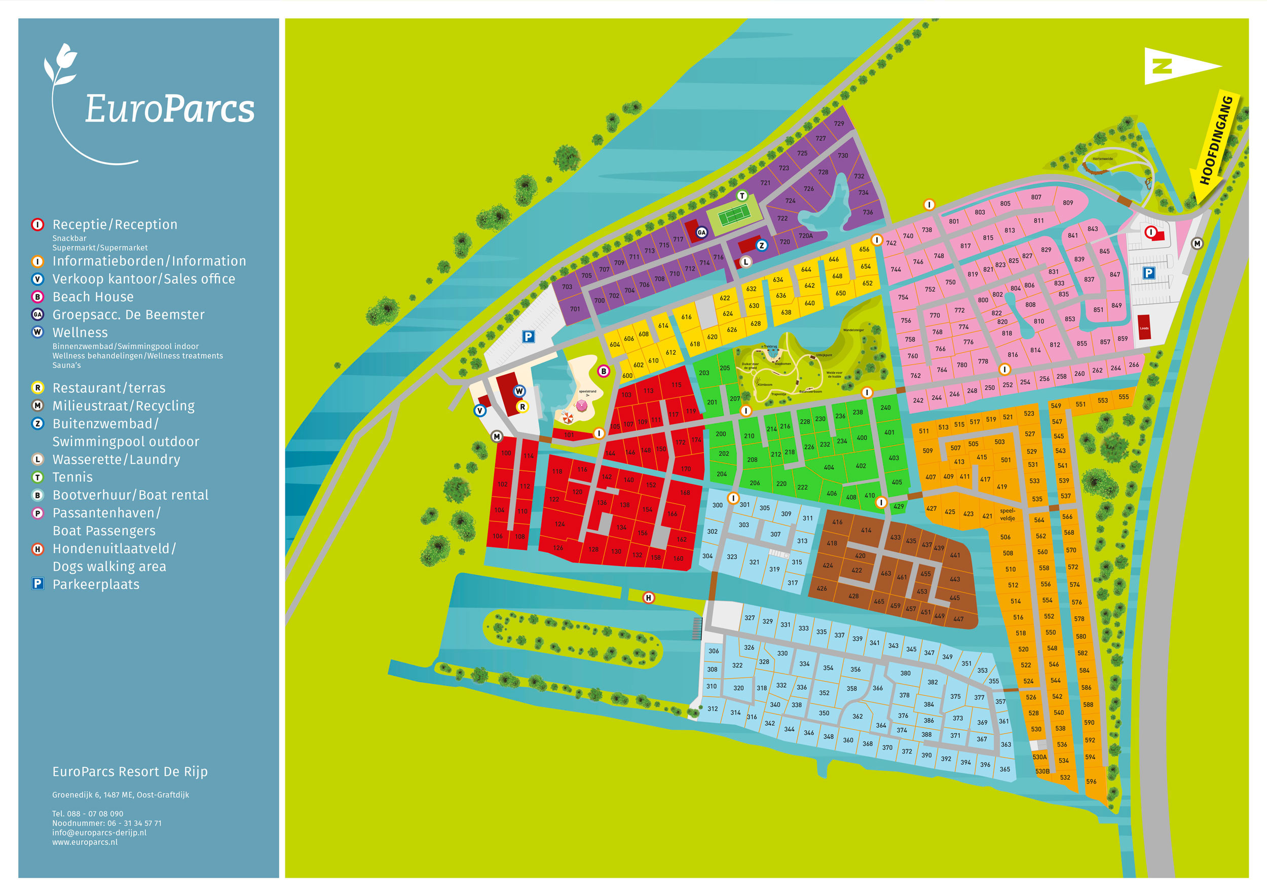 Plattegrond EuroParcs De Rijp