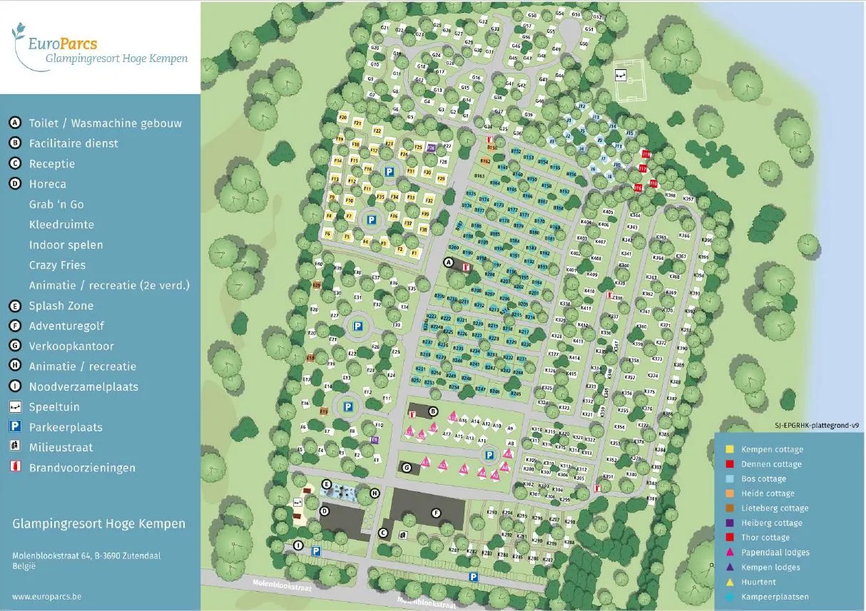 Plattegrond EuroParcs Hoge Kempen