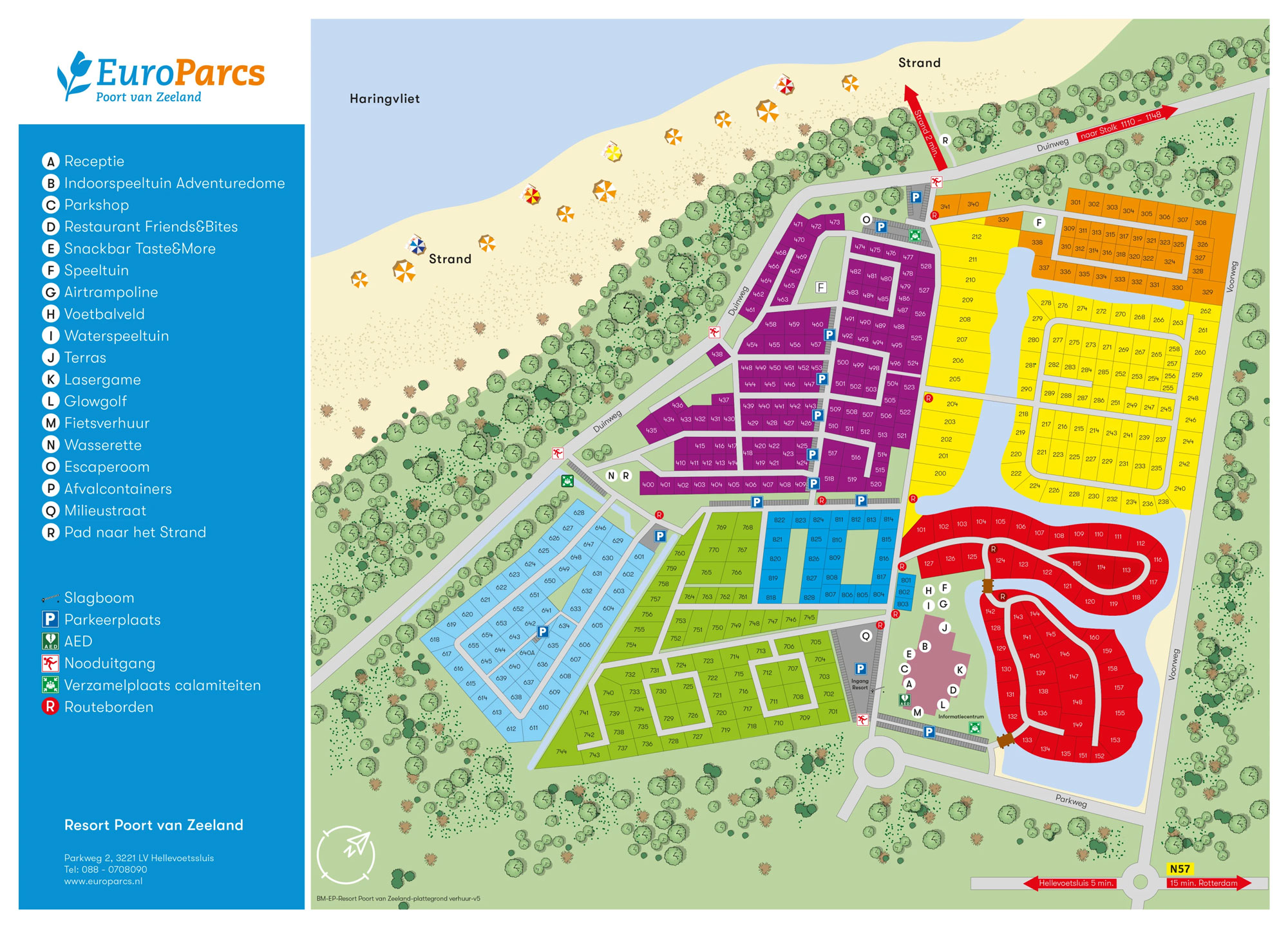 Plattegrond EuroParcs Poort van Zeeland