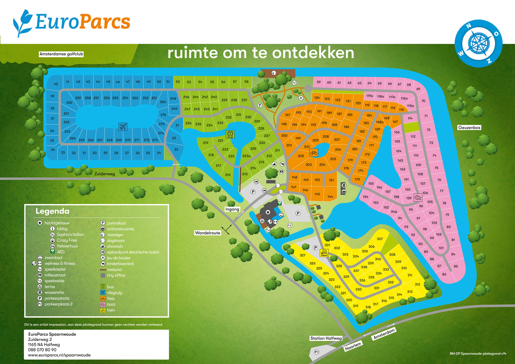 Plattegrond EuroParcs Spaarnwoude