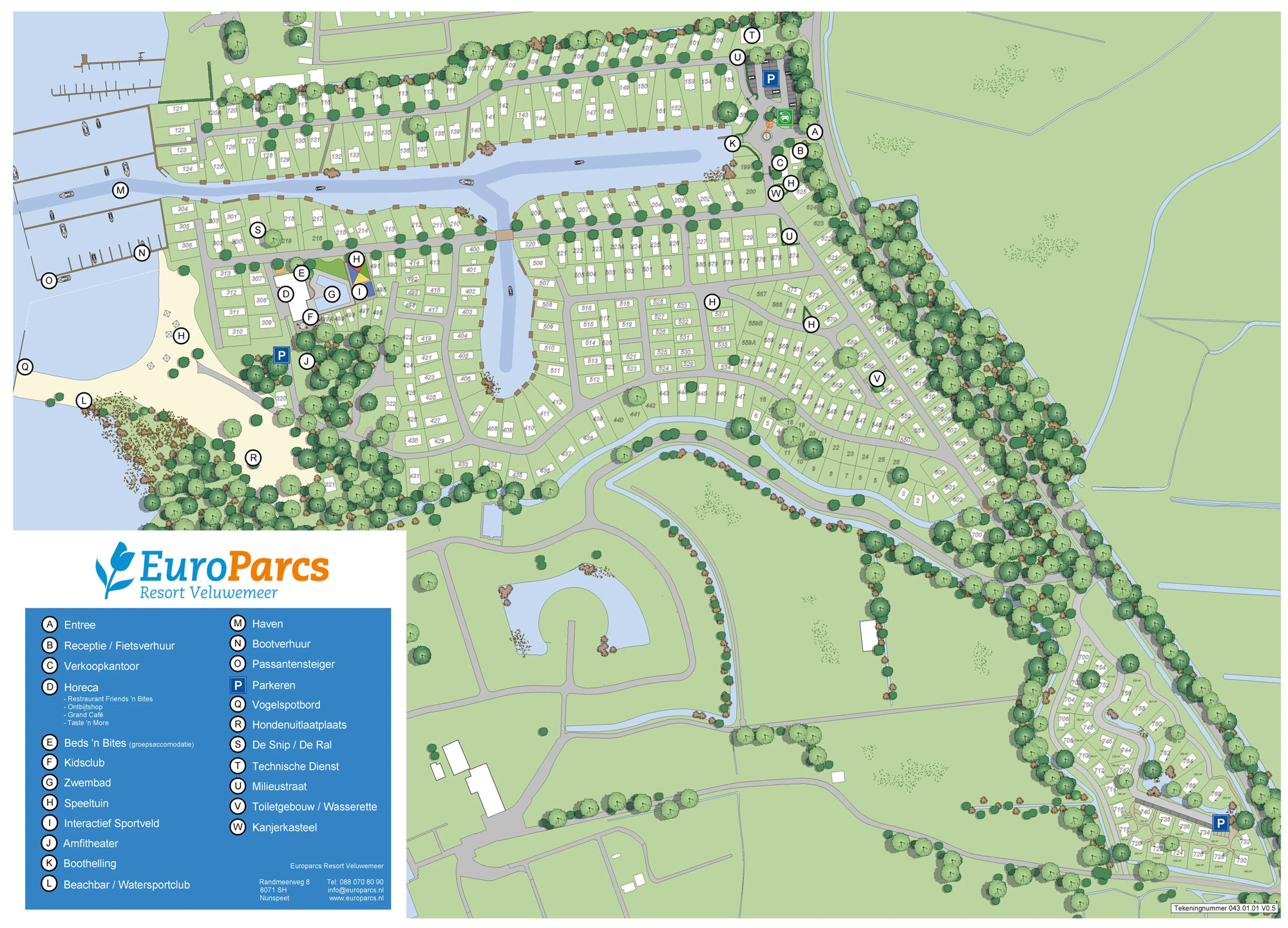 Plattegrond EuroParcs Veluwemeer