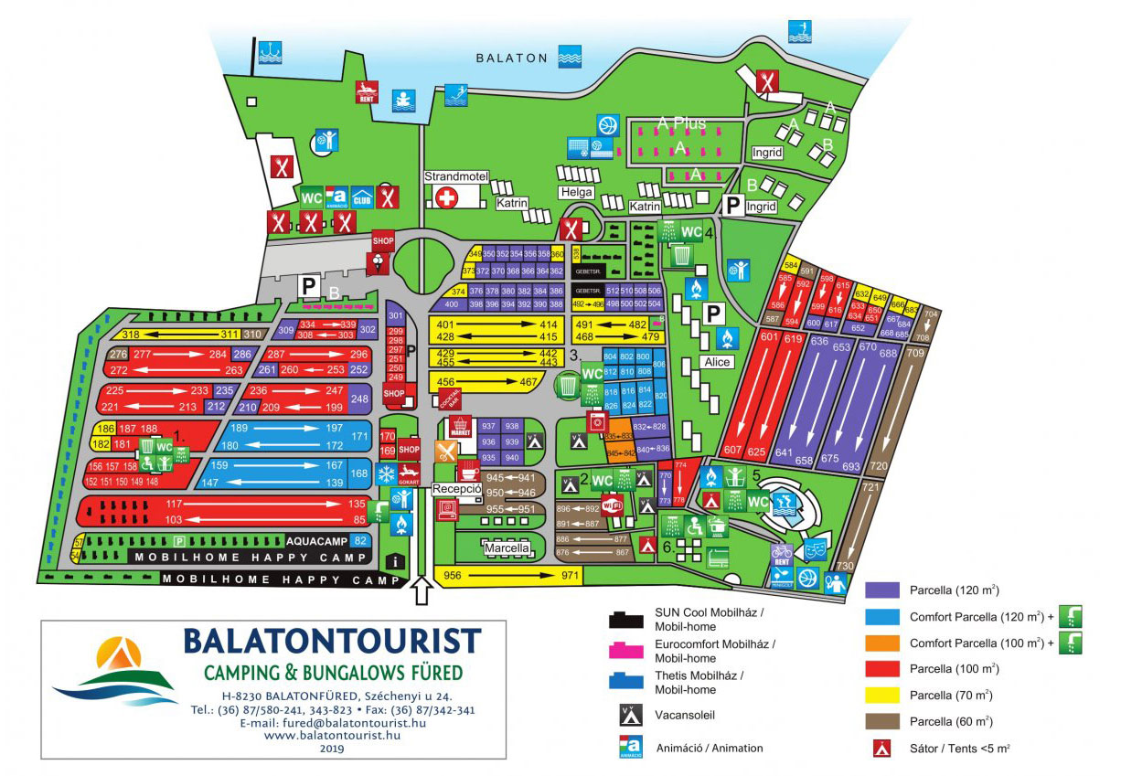 Plattegrond Füred Camping