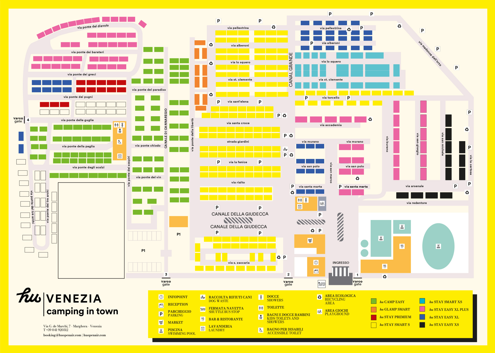 Plattegrond hu Venezia camping in town