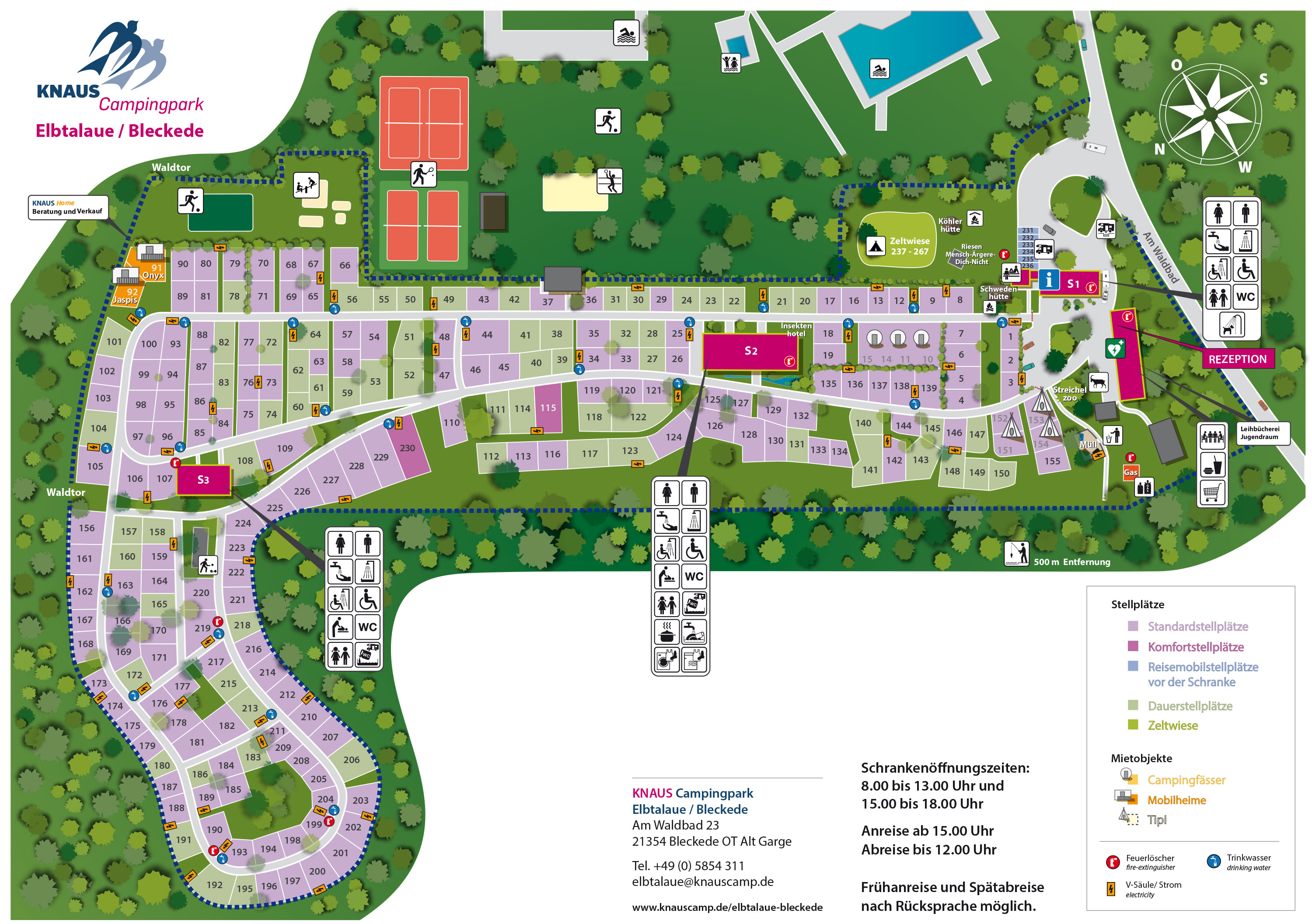 Plattegrond Knaus Campingpark Elbtalaue/Bleckede