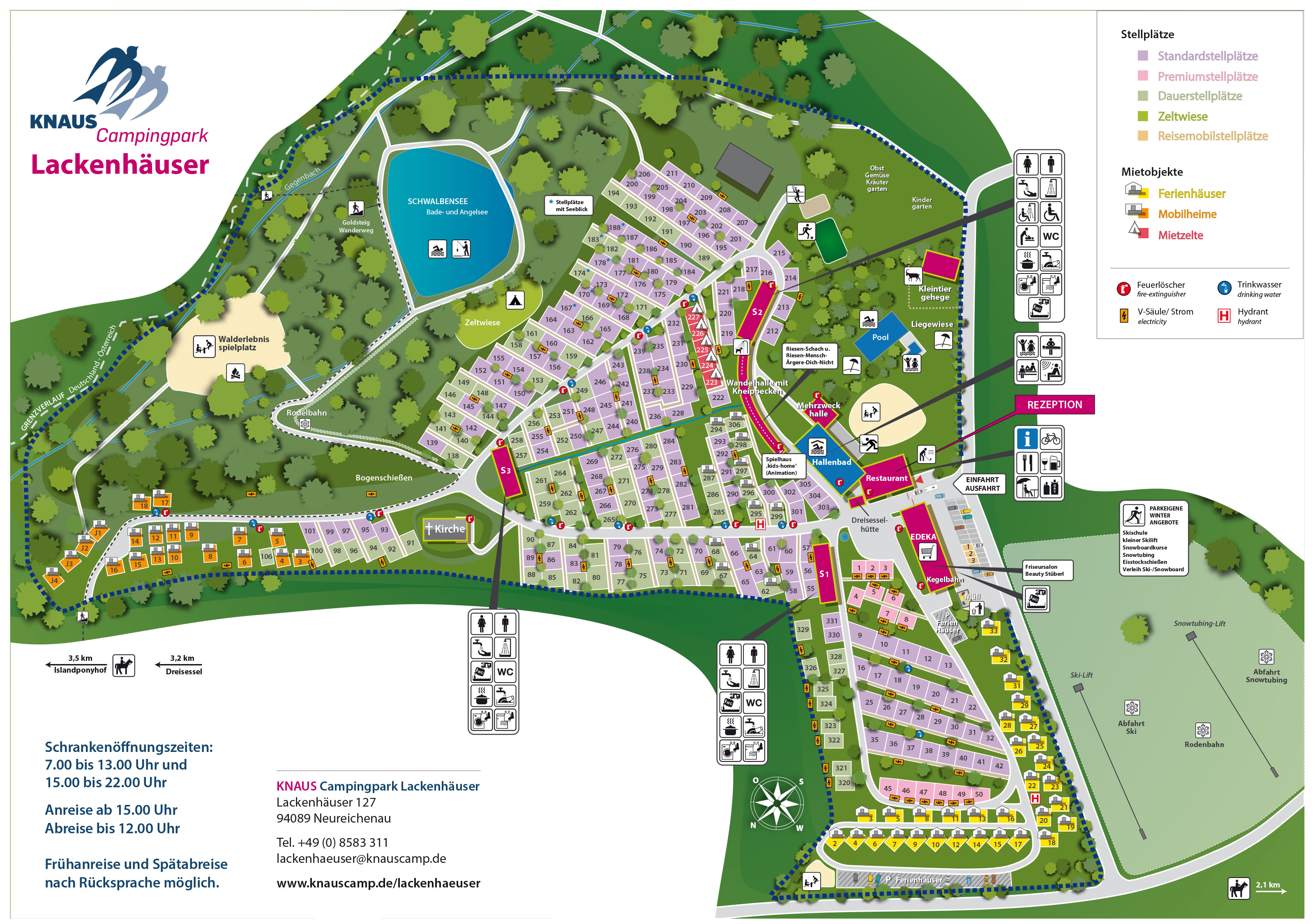 Plattegrond Knaus campingpark Lackenhäuser