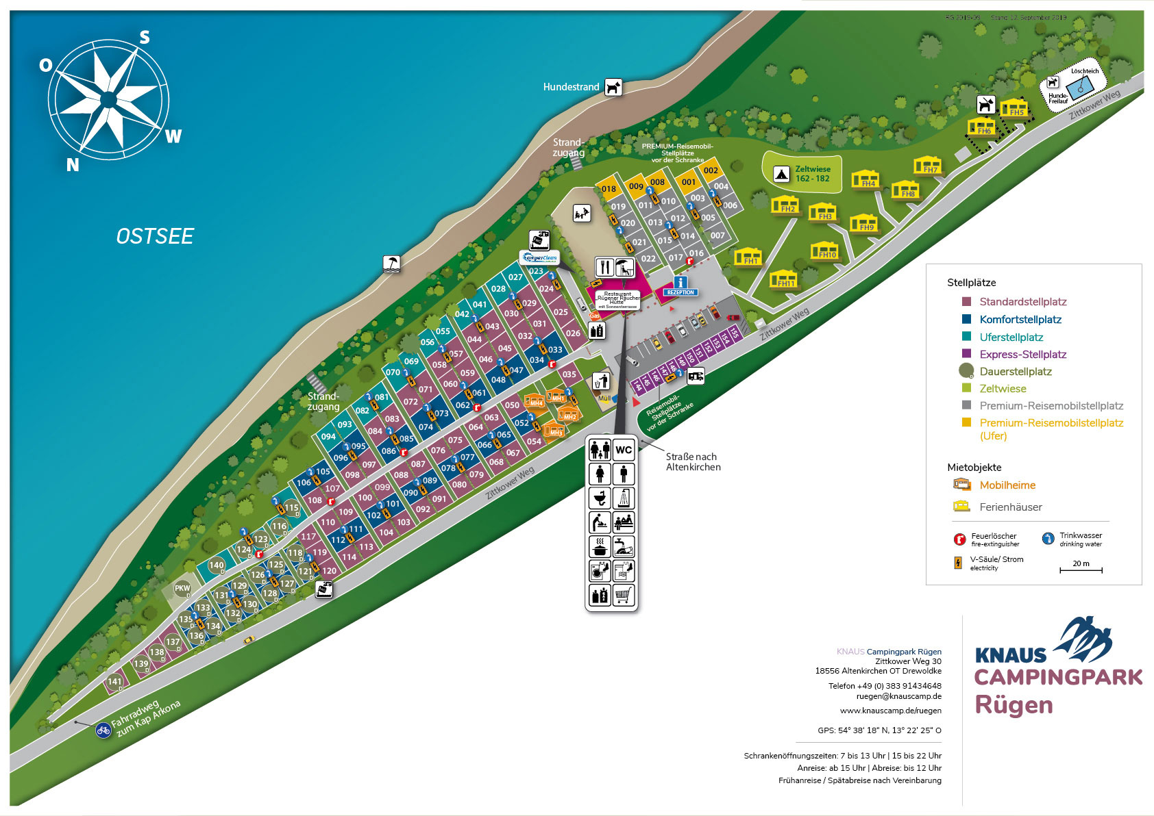 Plattegrond Knaus campingpark Rügen