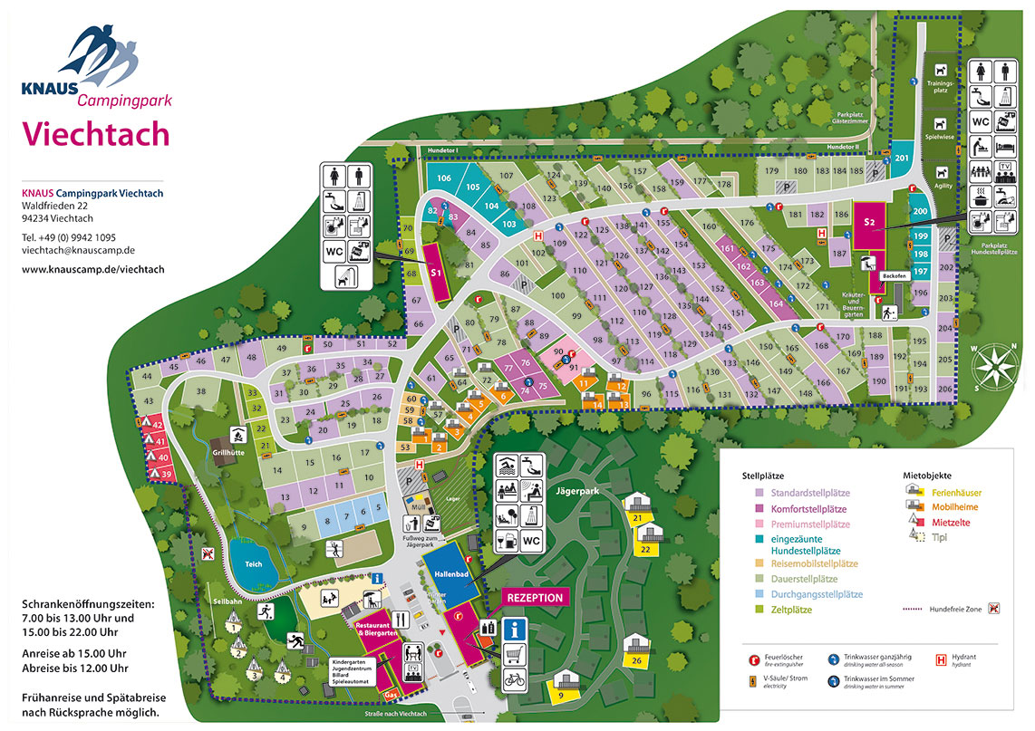 Plattegrond Knaus campingpark Viechtach