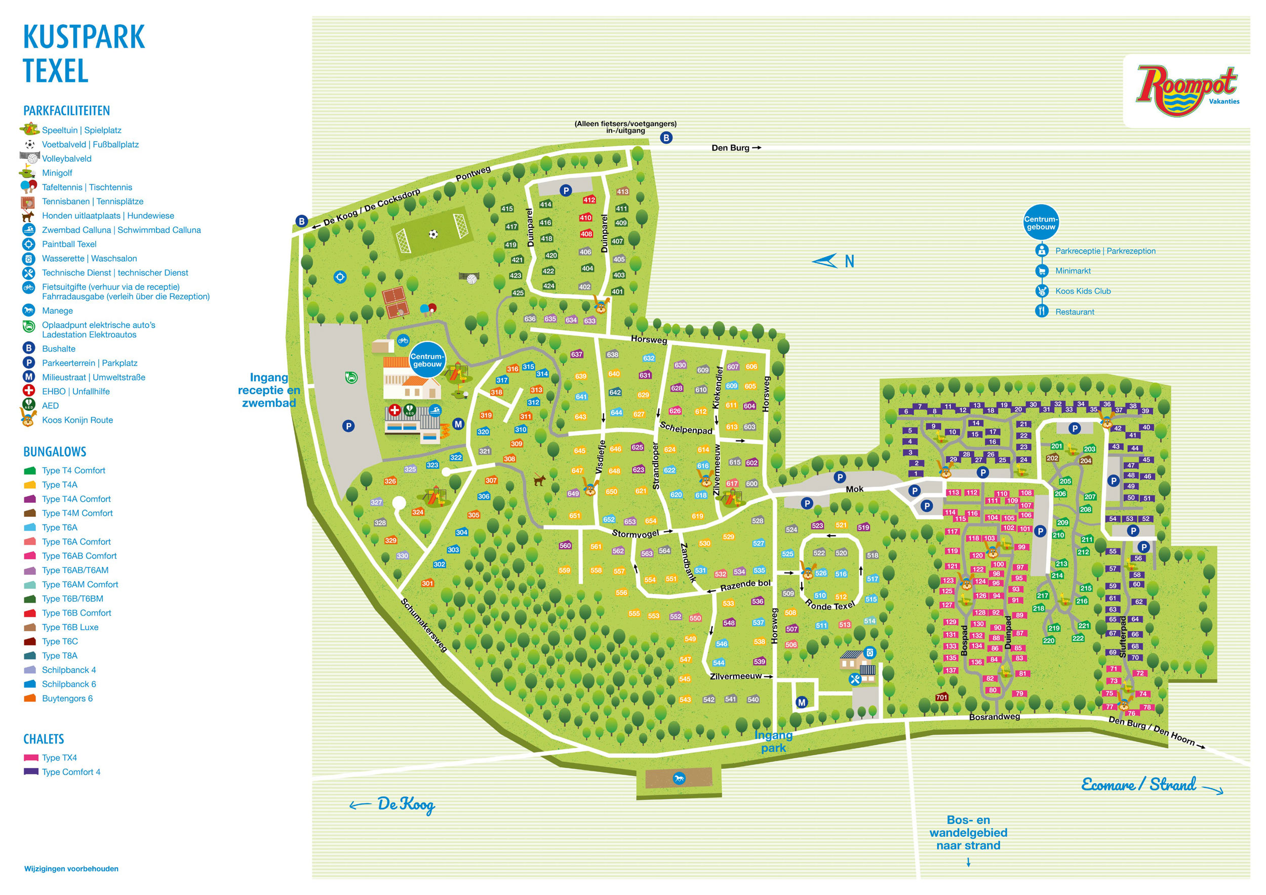 Plattegrond Kustpark Texel