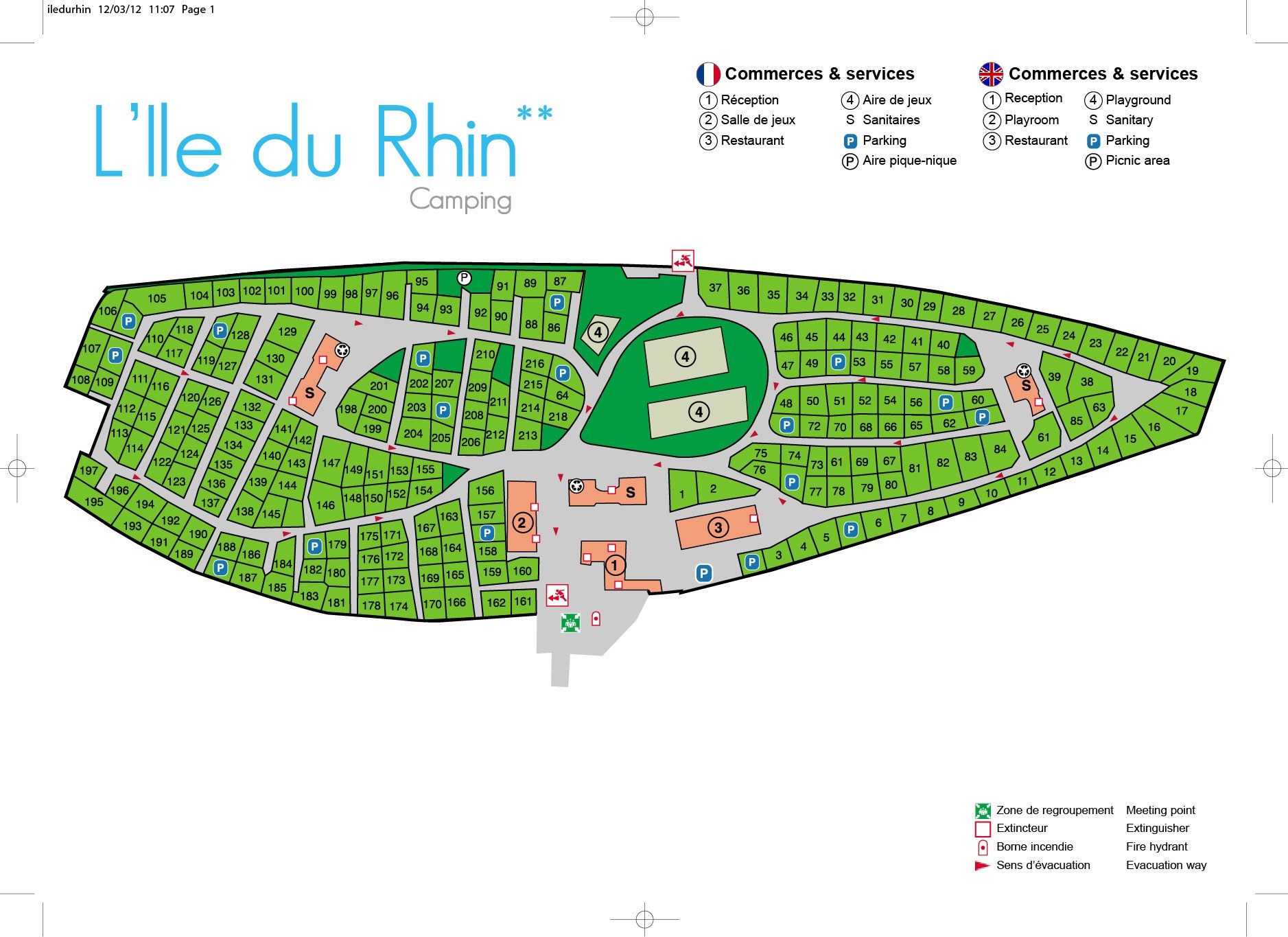 Plattegrond l'Ile du Rhin