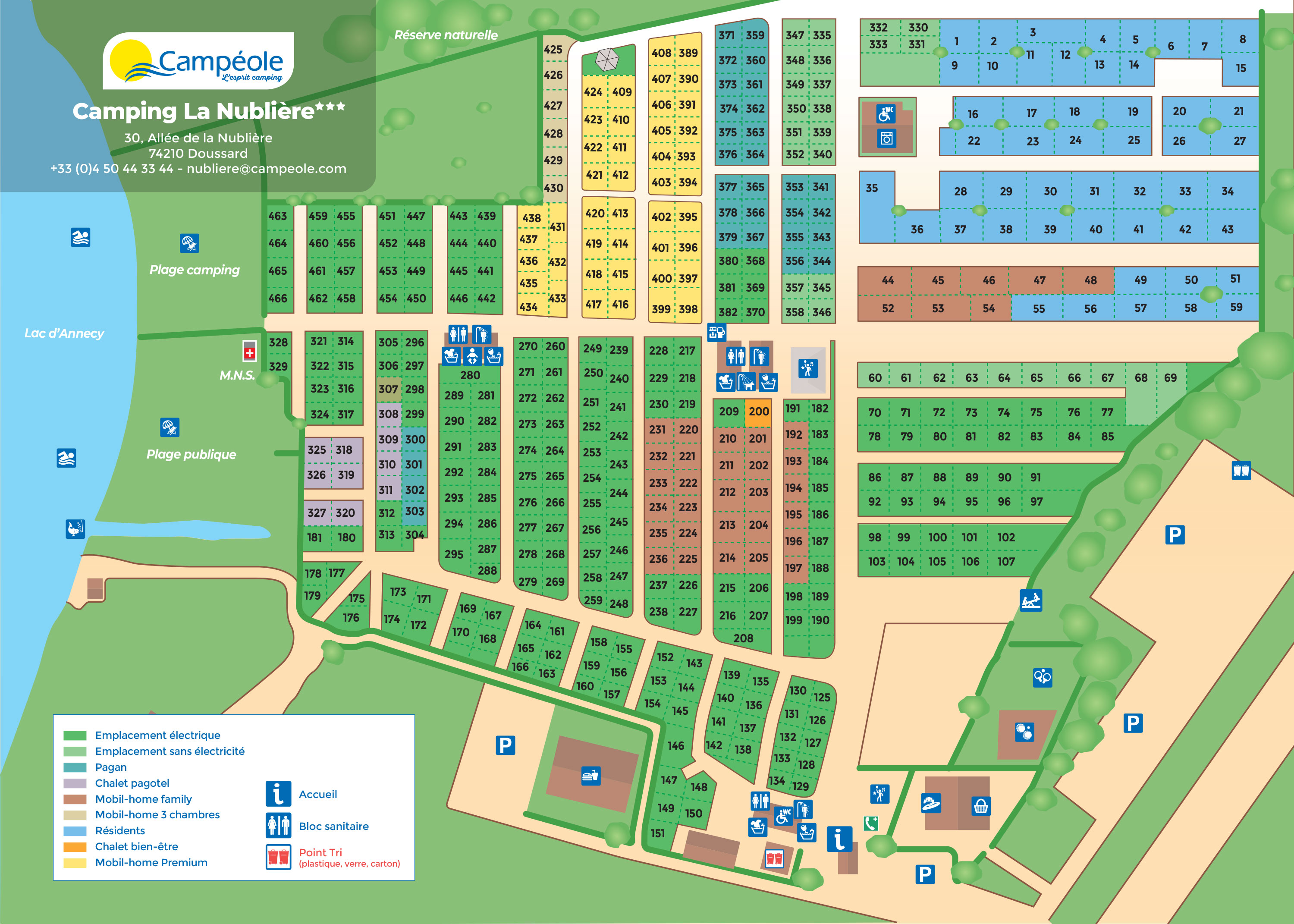 Plattegrond La Nublière (Lac d'Annecy)