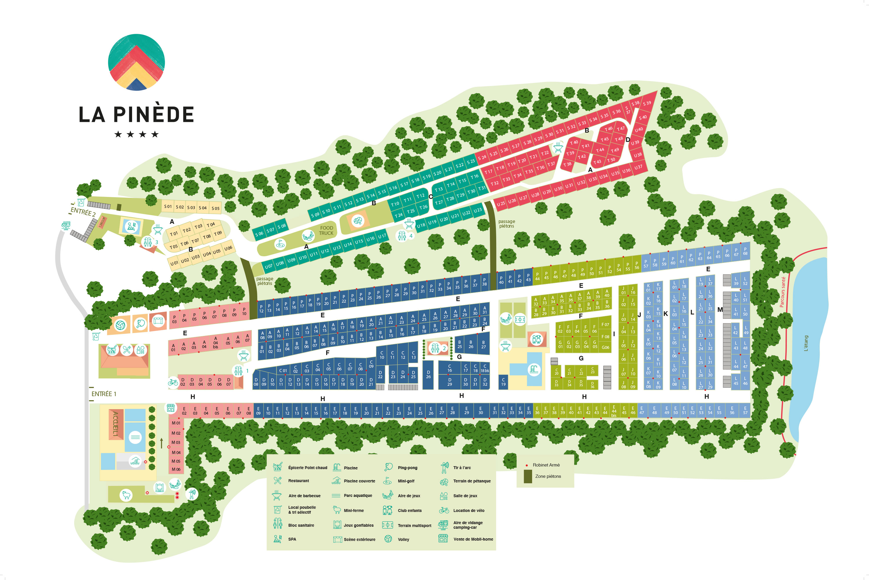 Plattegrond La Pinède (Mathes)