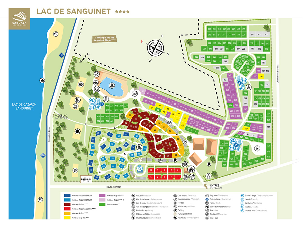 Plattegrond Lac De Sanguinet