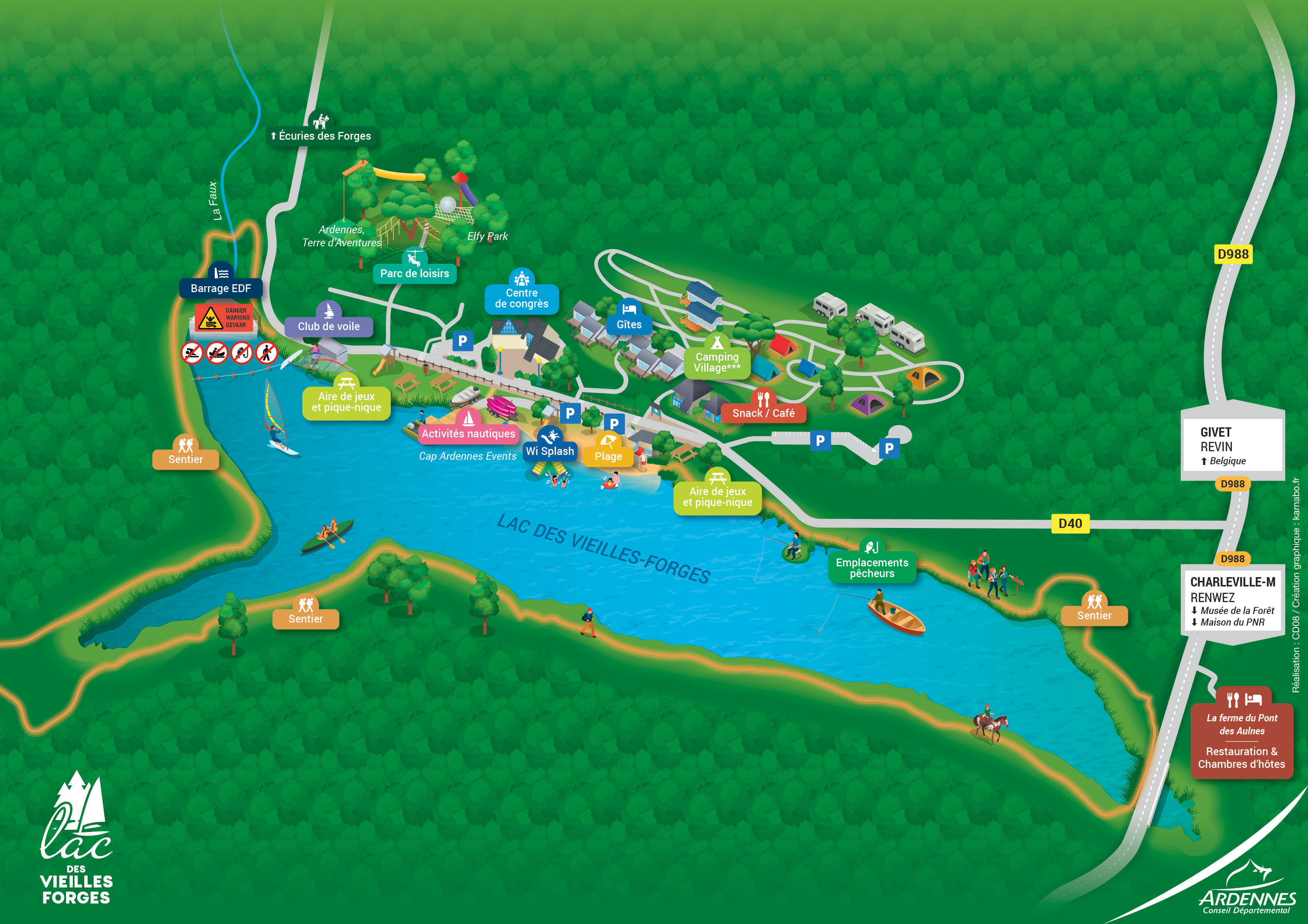 Plattegrond Lac des Vieilles Forges