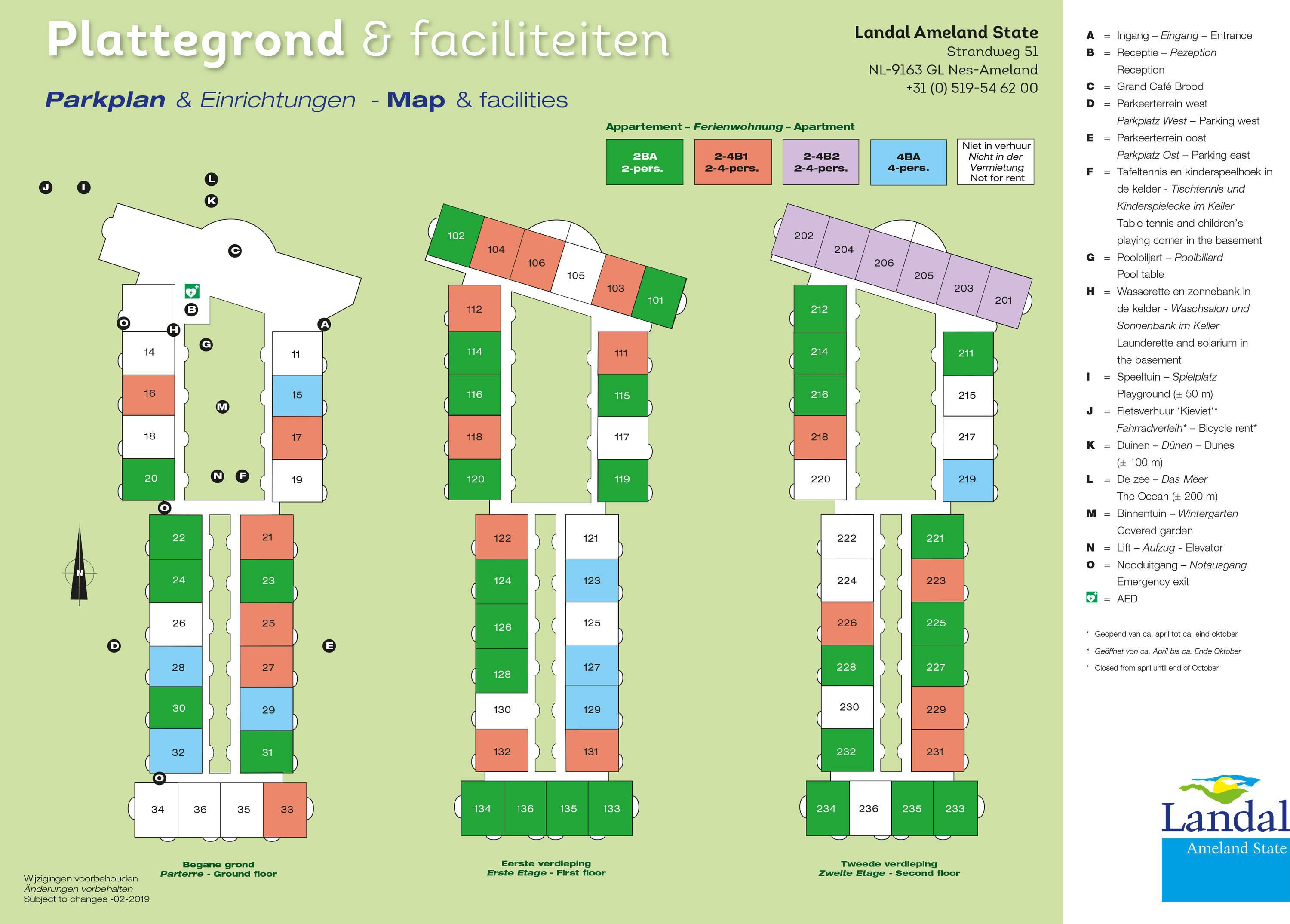 Plattegrond Landal Ameland State