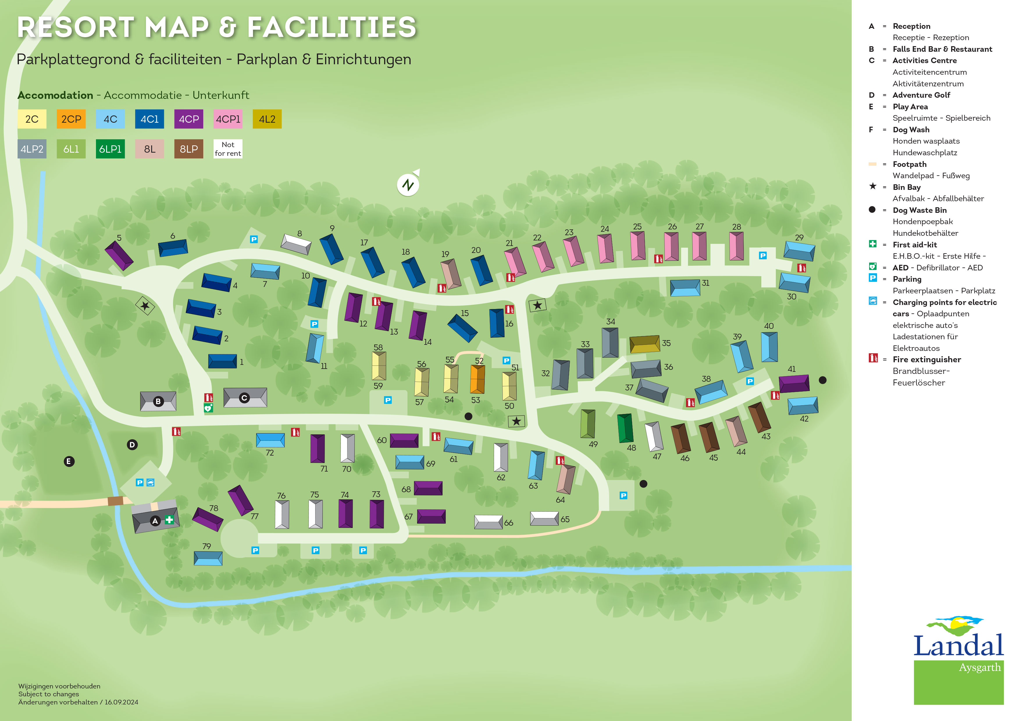 Plattegrond Landal Aysgarth