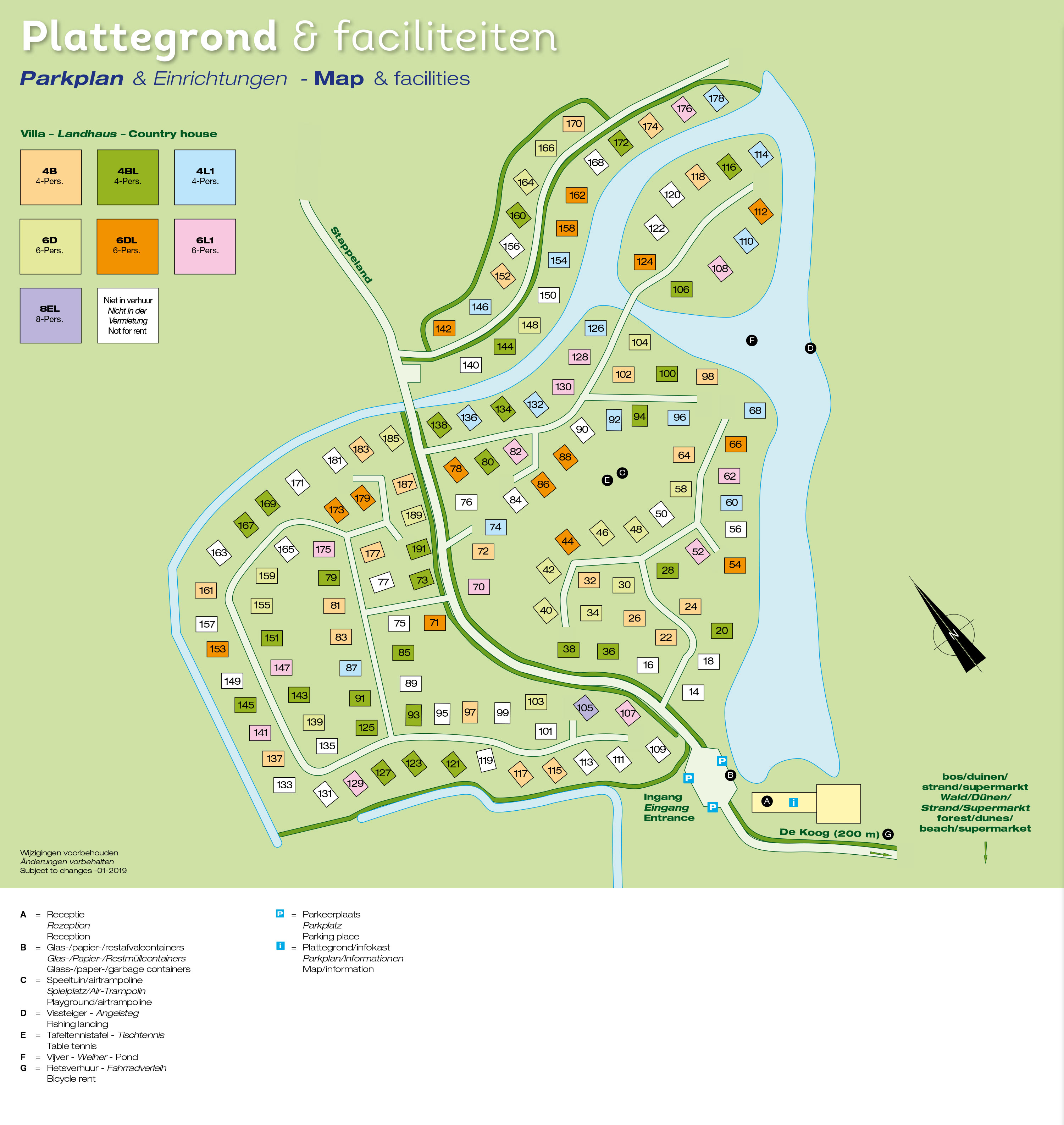 Plattegrond Landal Beach Park Texel