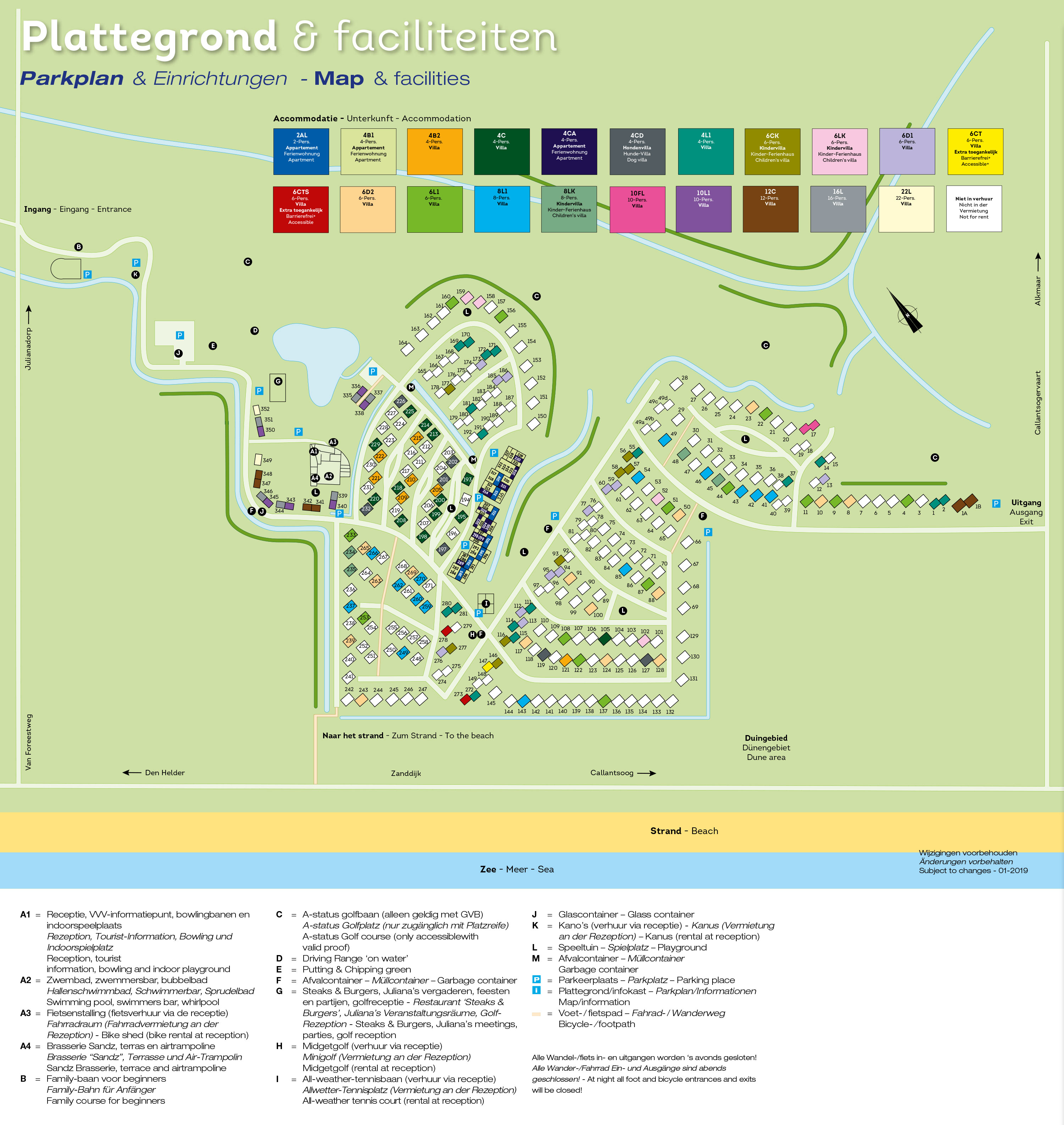 Plattegrond Landal Beach Resort Ooghduyne