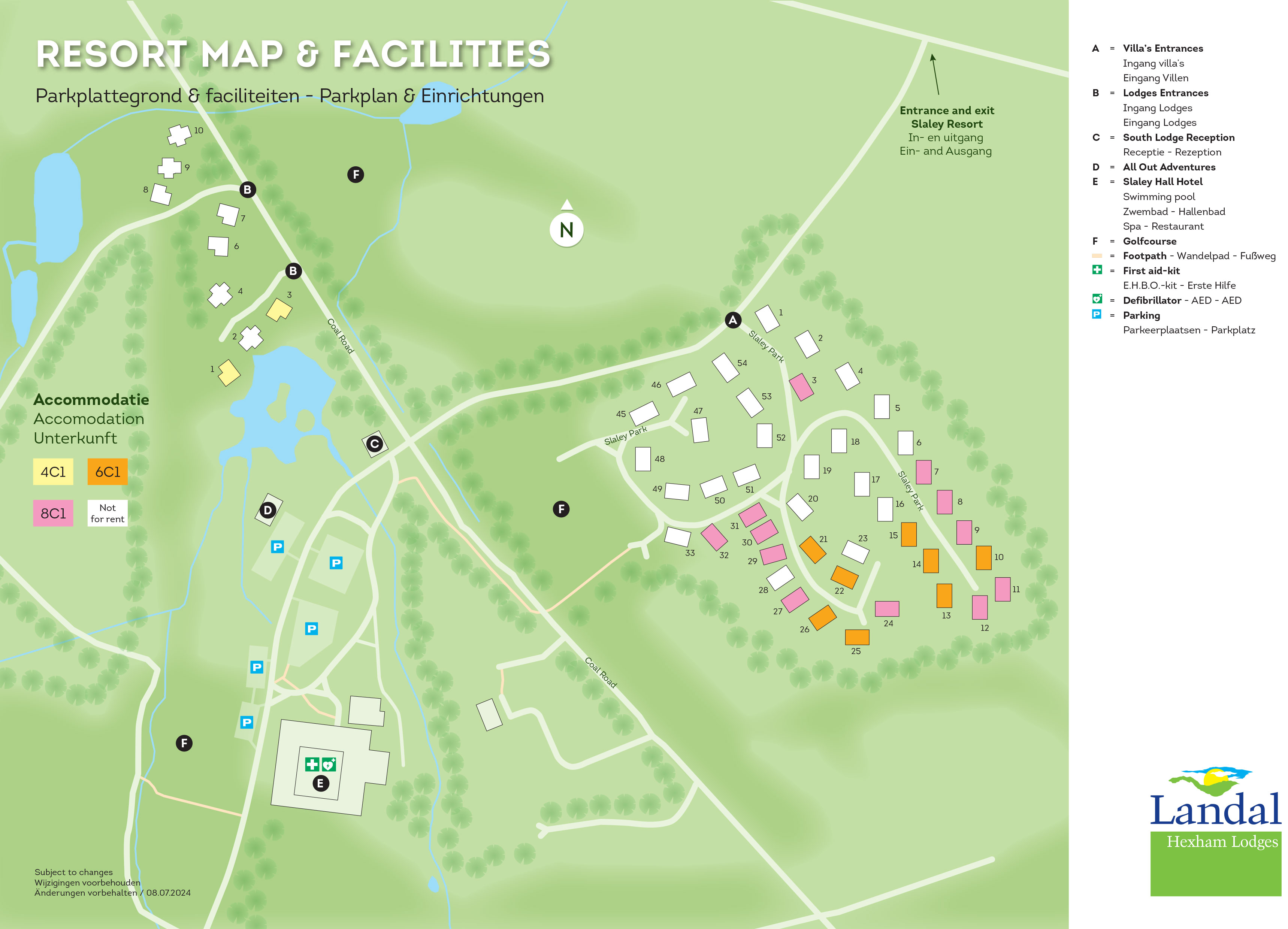 Plattegrond Landal Hexham Lodges