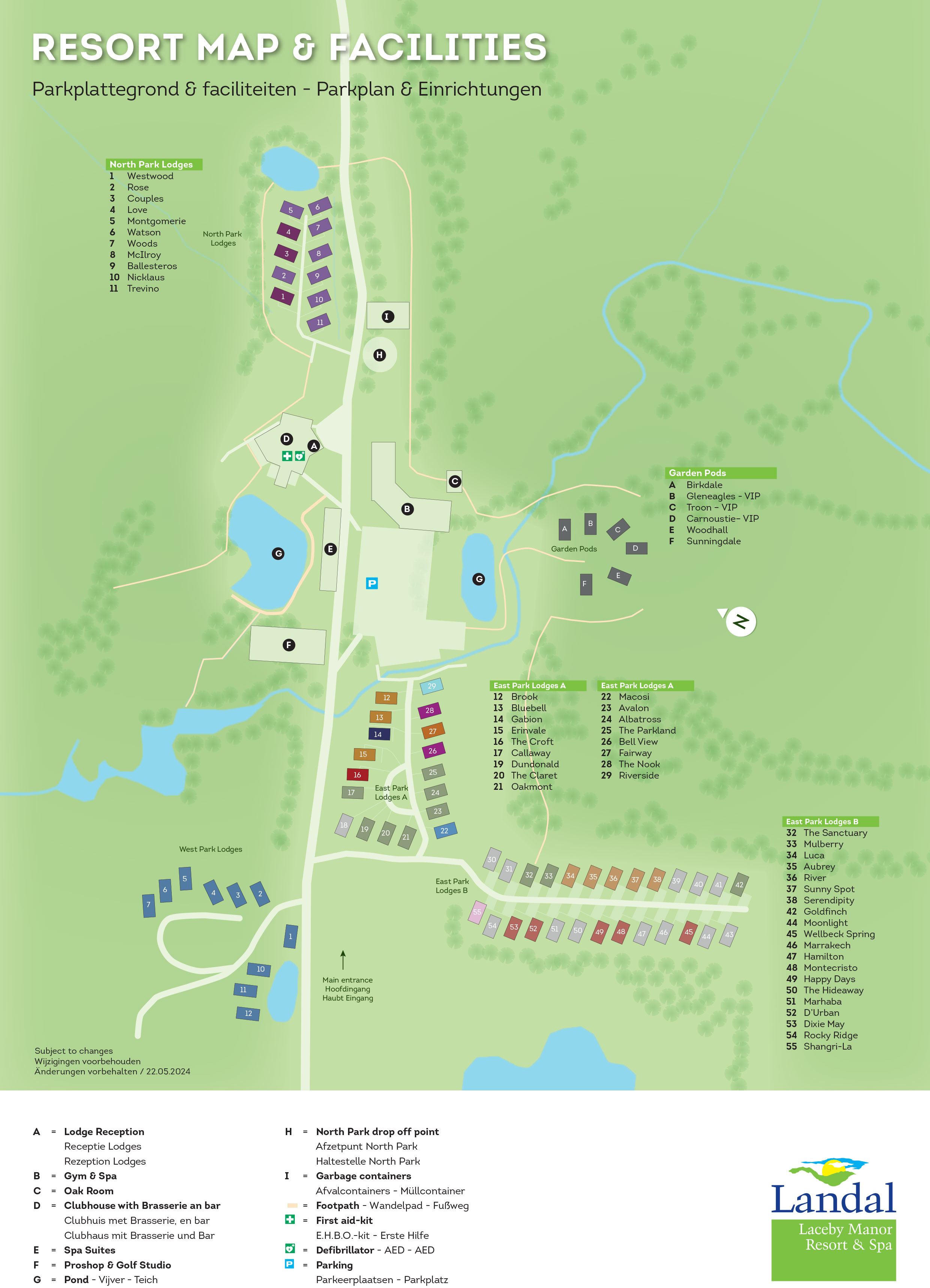 Plattegrond Landal Laceby Manor