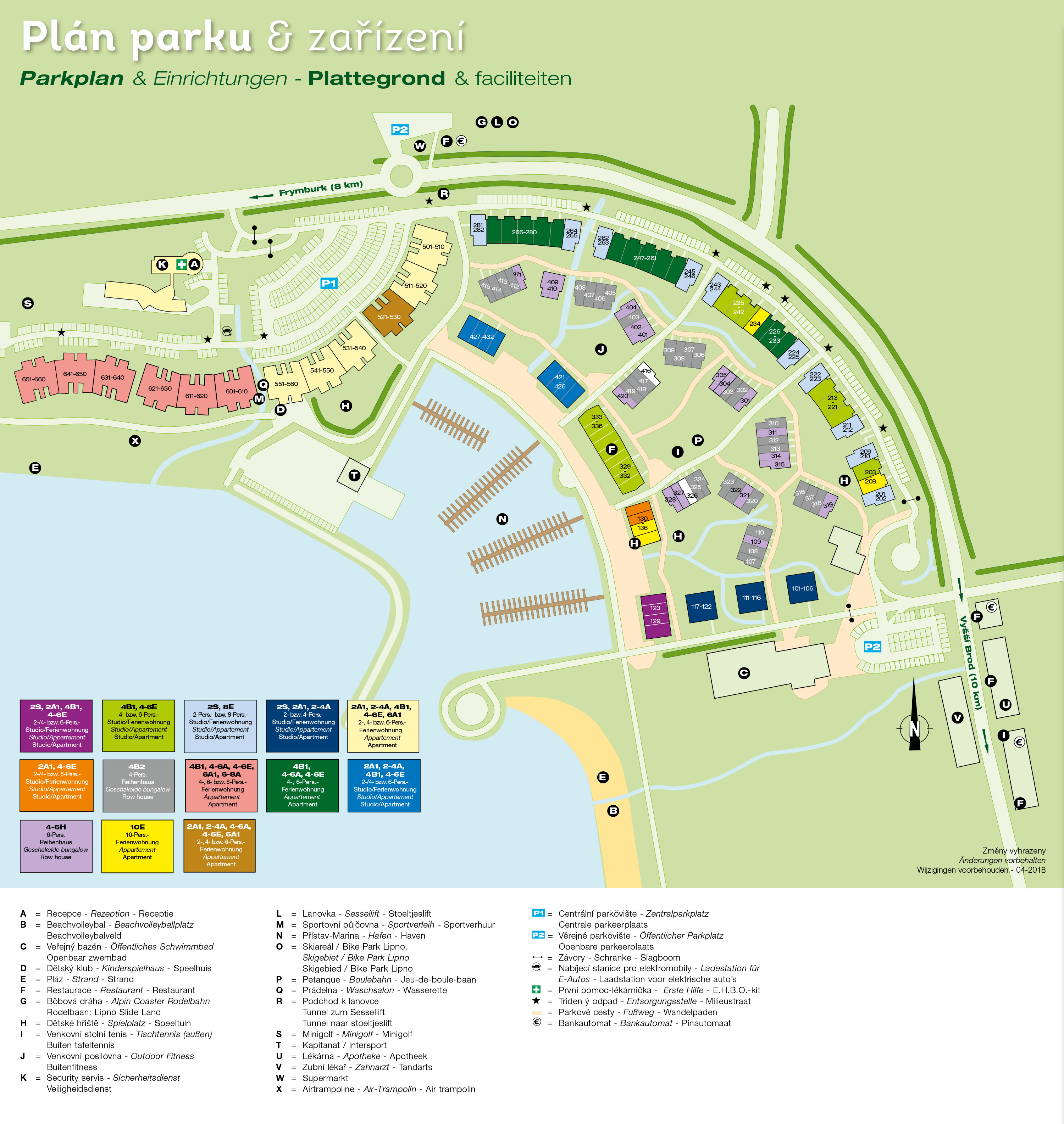 Plattegrond Landal Marina Lipno